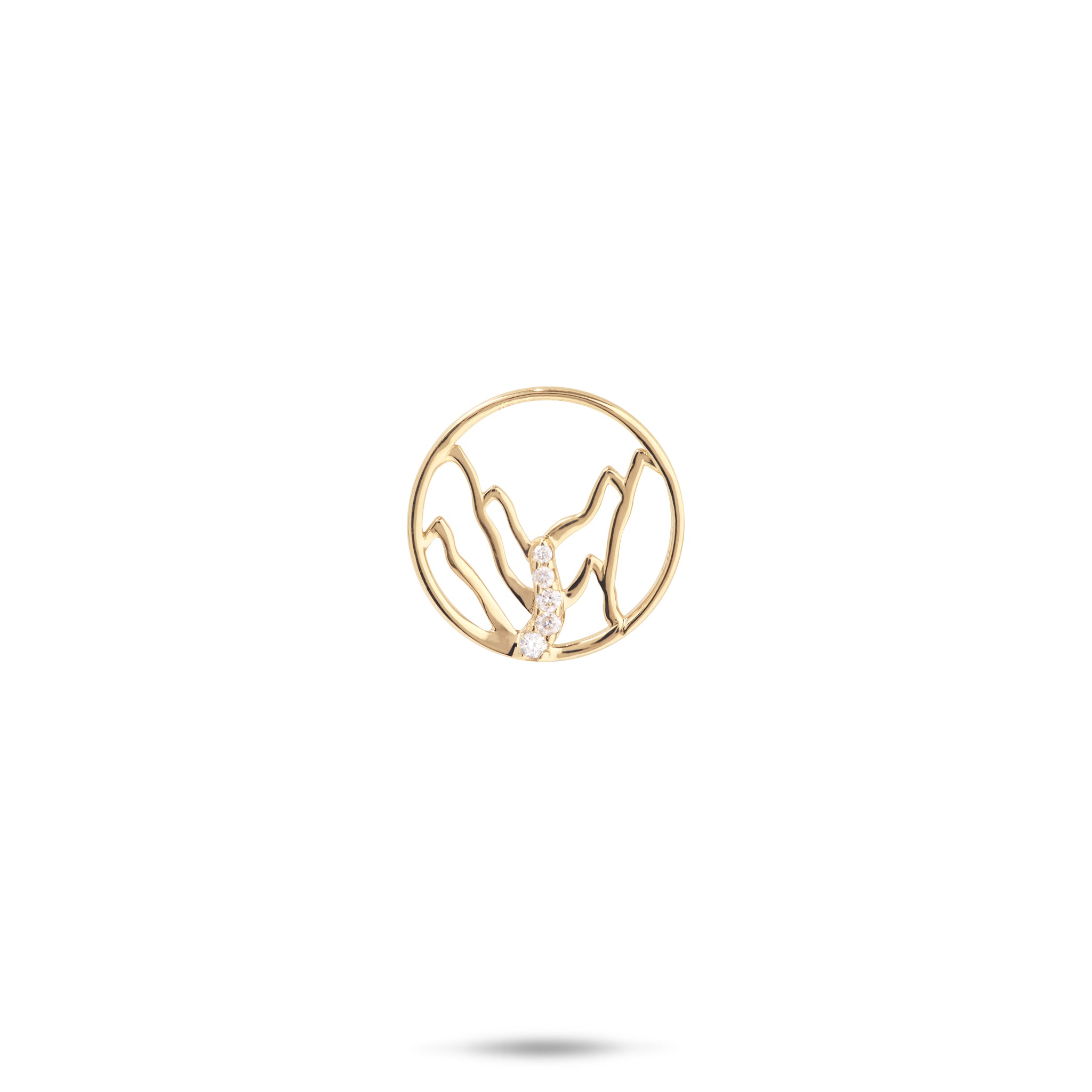 Koʻolau Waterfall Pendant in Gold with Diamonds - 13mm