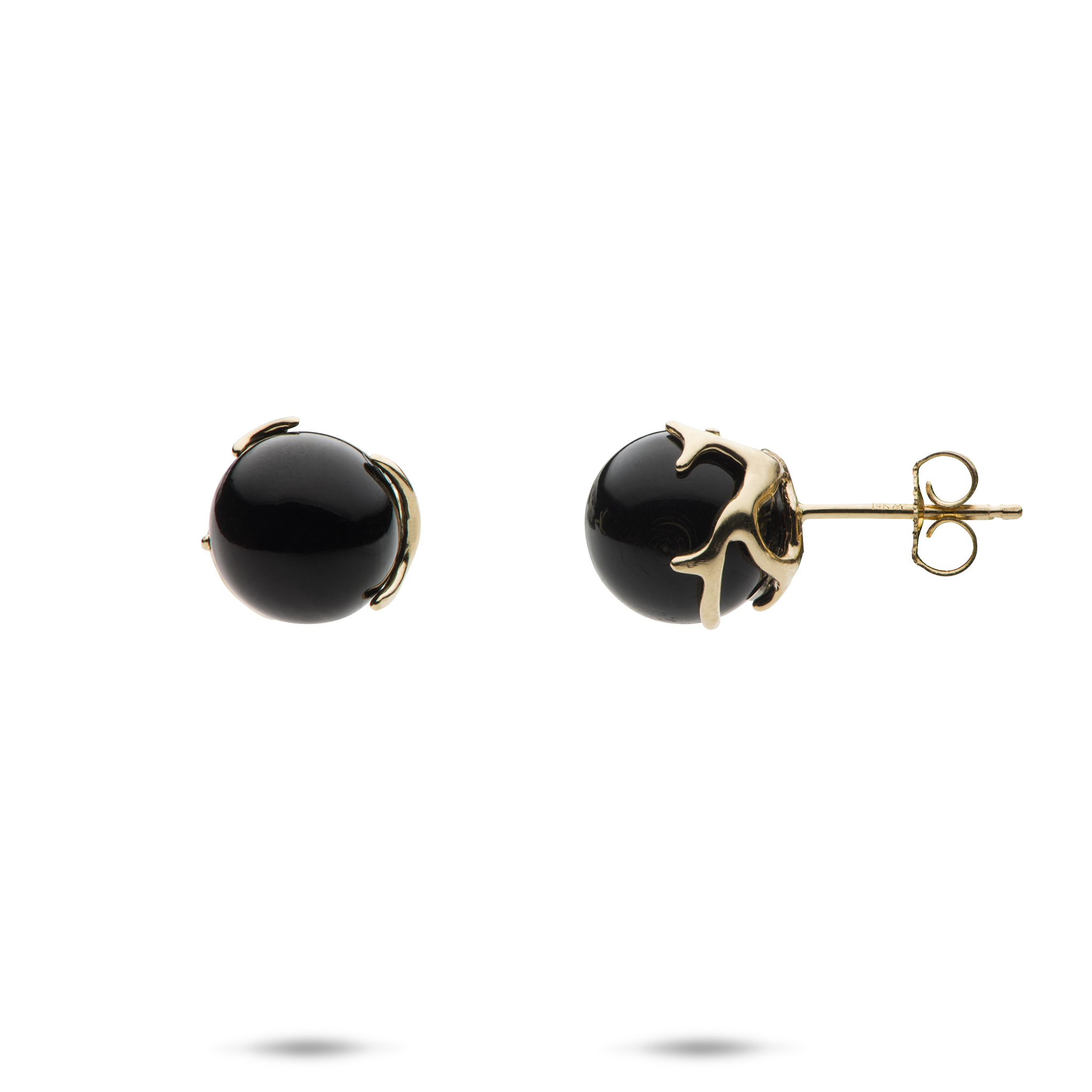 Heritage Black Coral Earrings in Gold