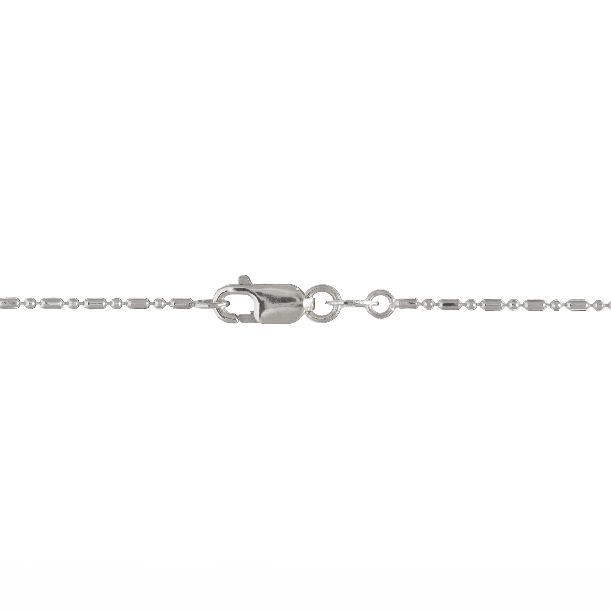 1.0mm Bar Ball Chain in White Gold