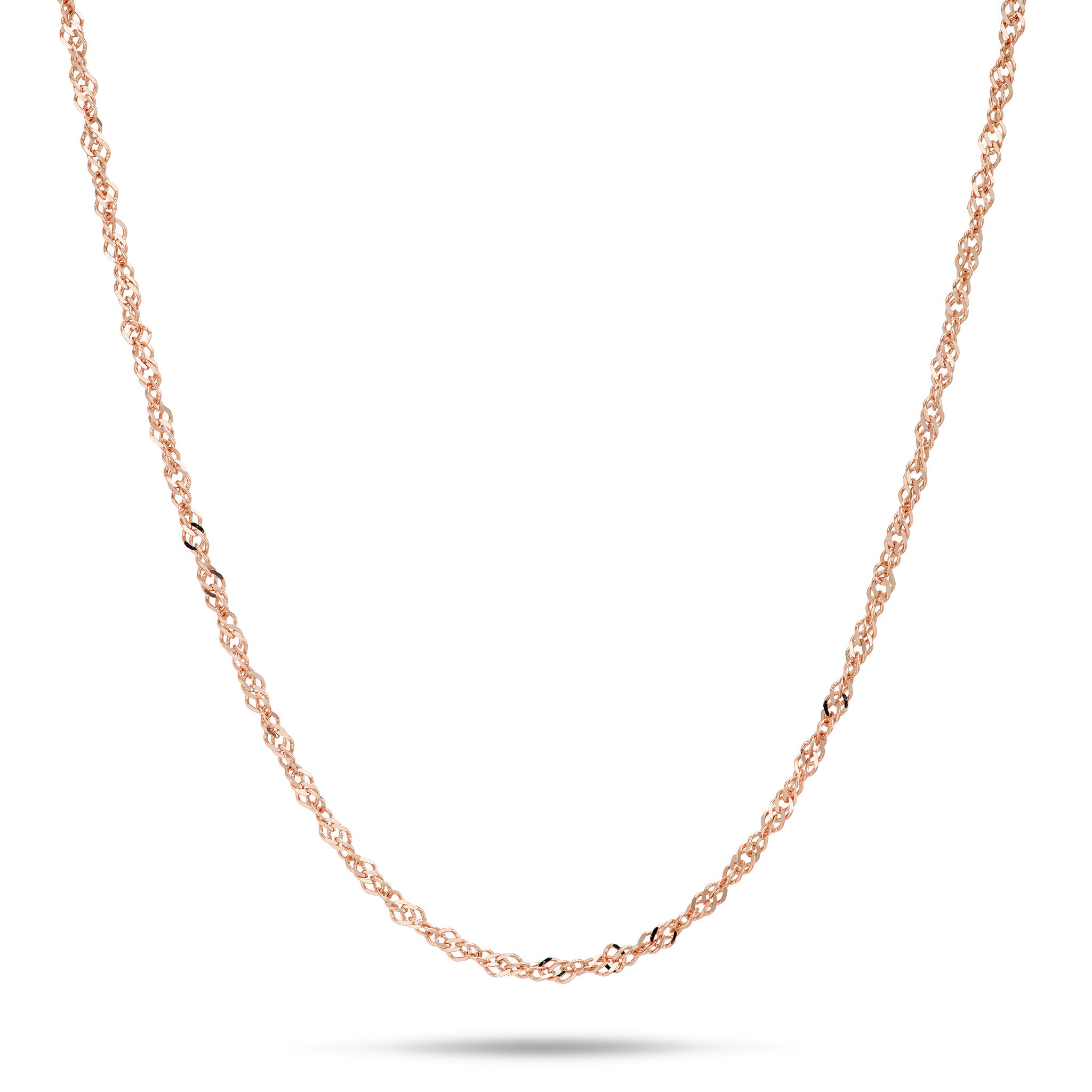 1.0mm Singapore Chain in Rose Gold