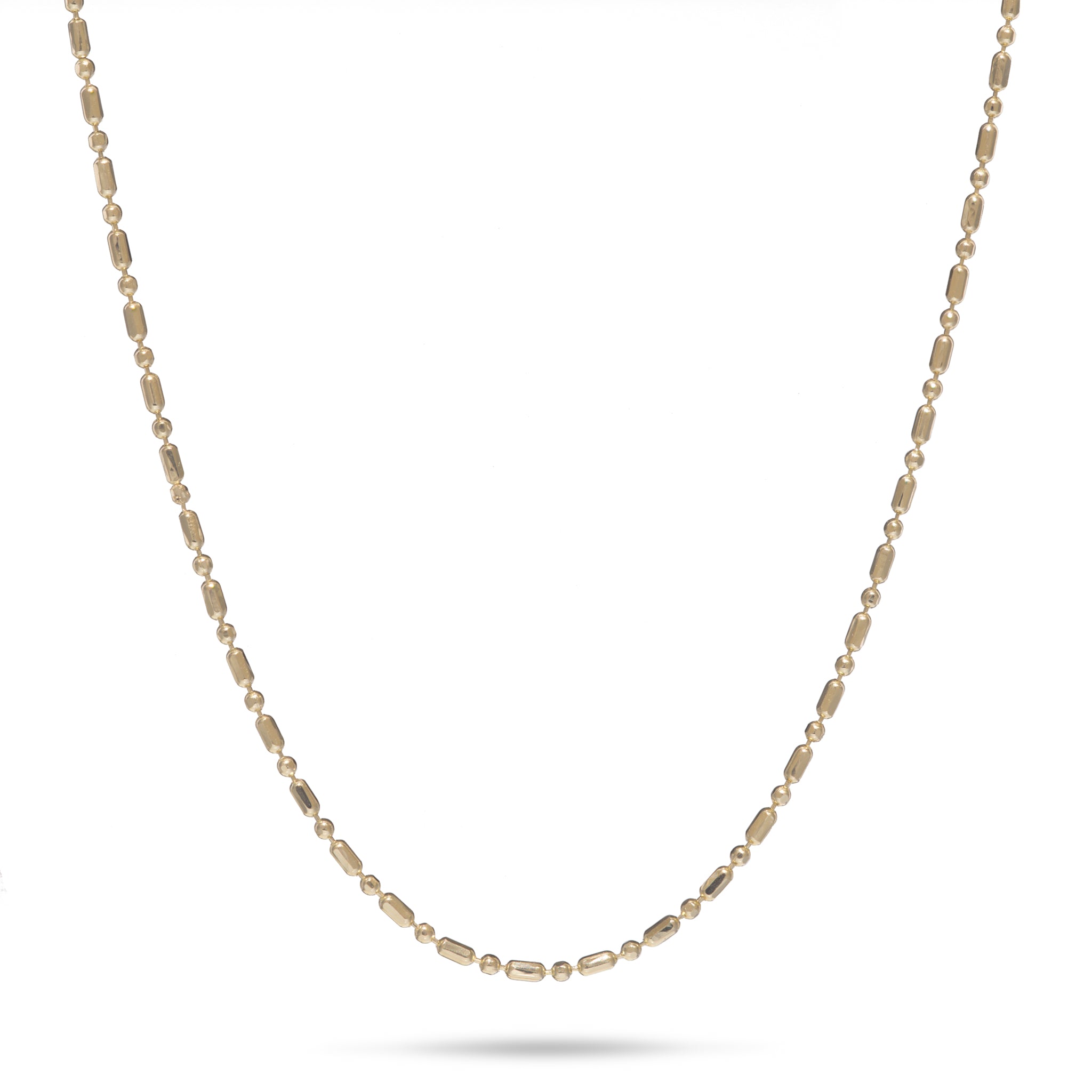 18" 1.0mm Bar Ball Chain in Gold