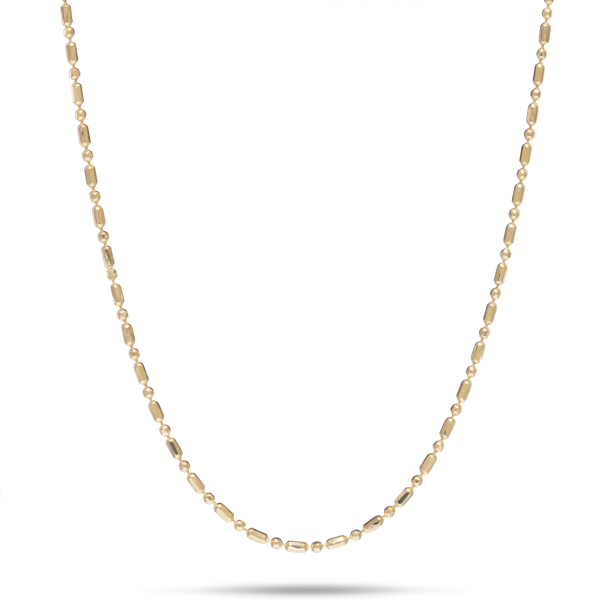 18" 1.0mm Bar Ball Chain in Gold
