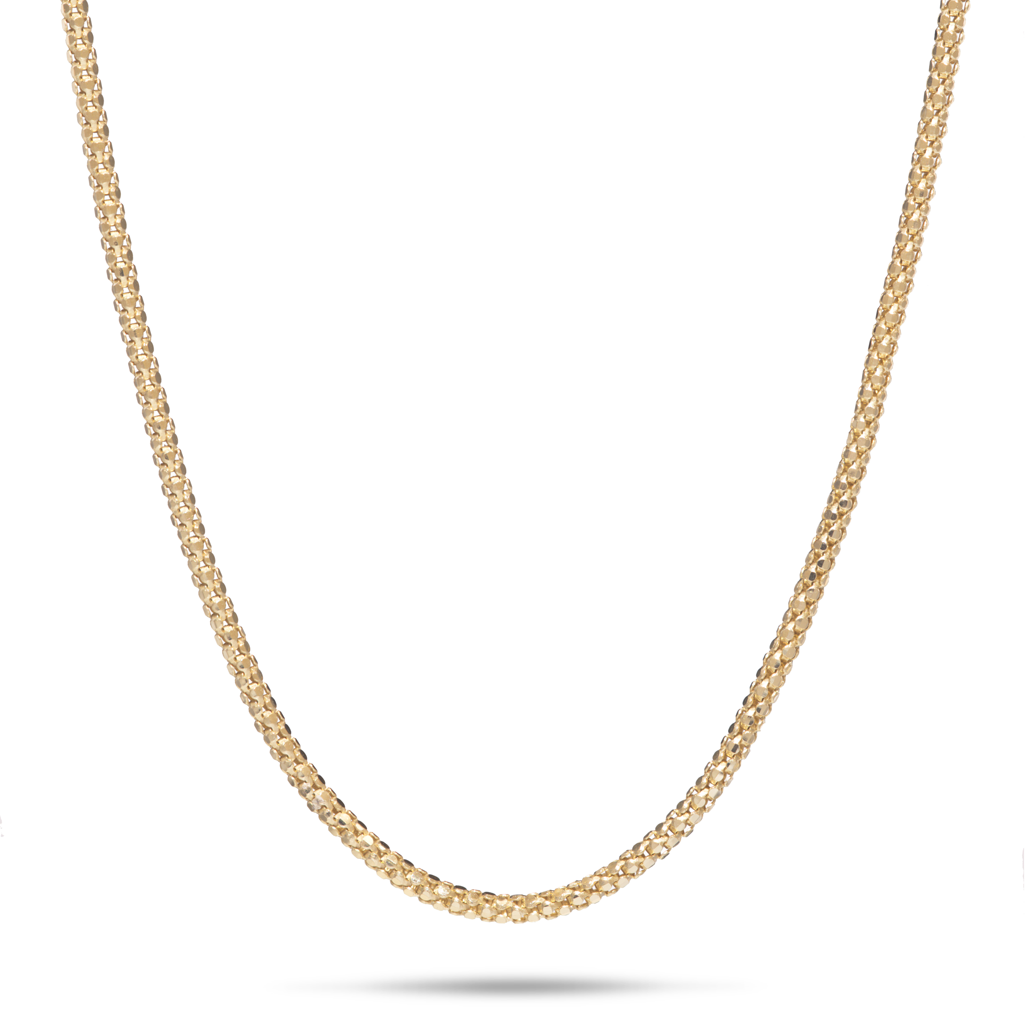 18" 1.6mm Popcorn Chain in Gold