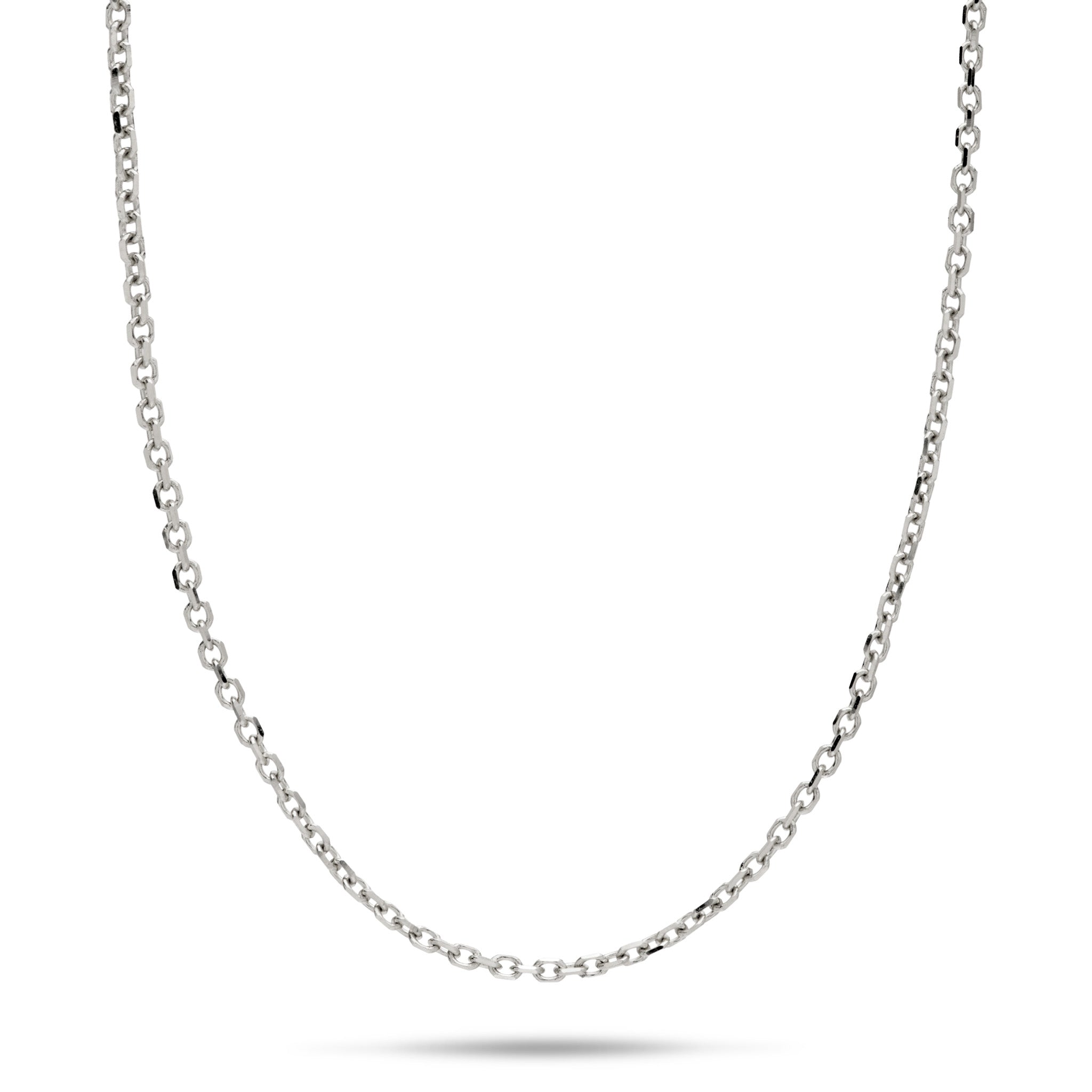 24" Adjustable 1.0mm Cable Chain in 14k White Gold