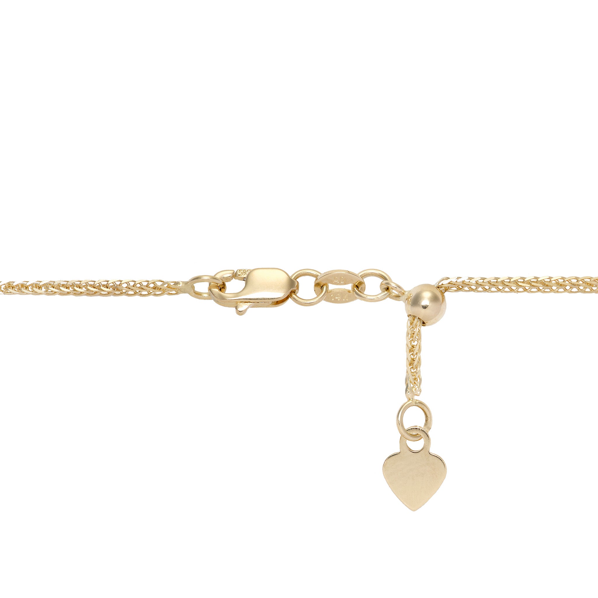 24" Adjustable 1.4mm Espiga Chain in Gold with Lobster Claw Clasp and Adjustable Ball
