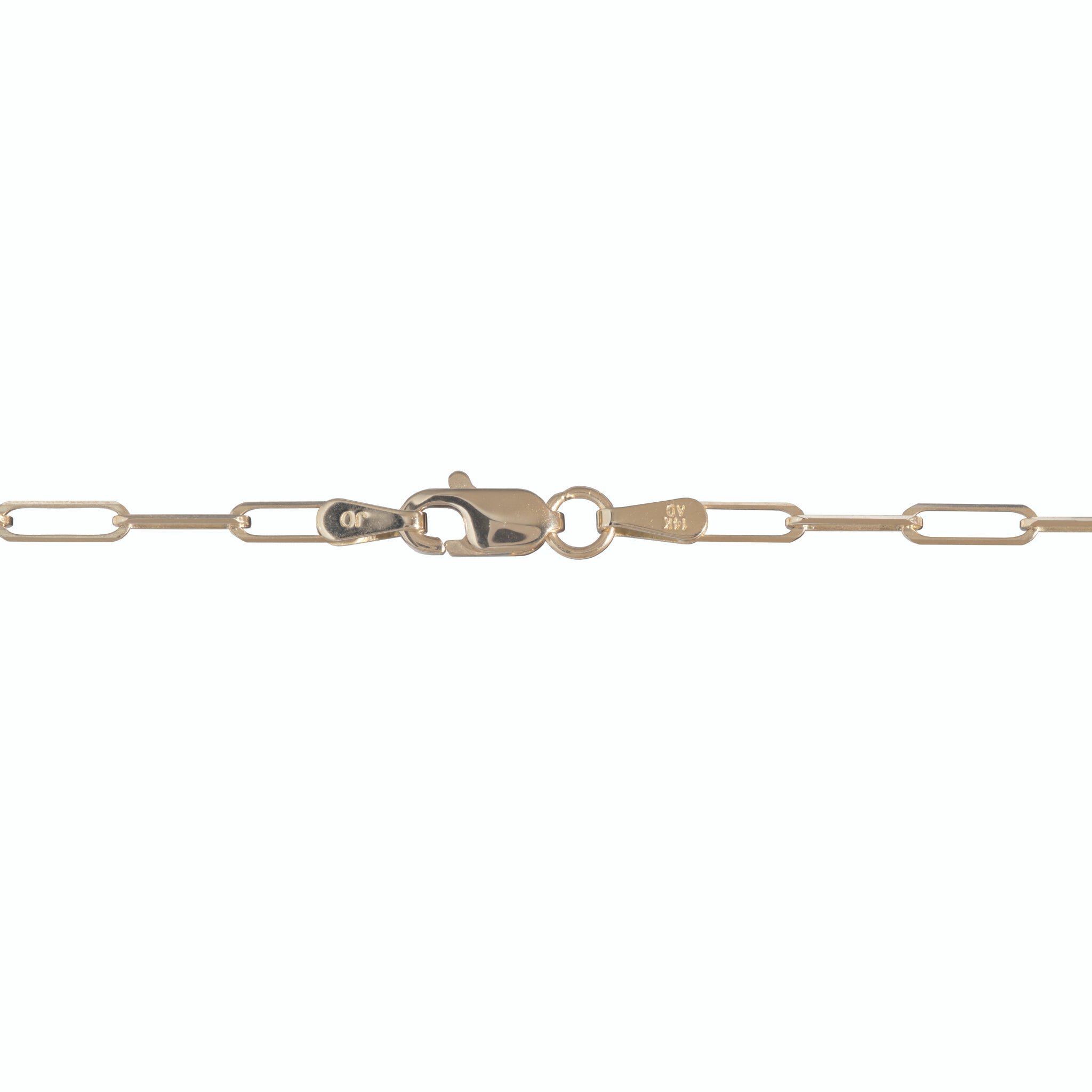 2mm Paperclip Chain in Gold
