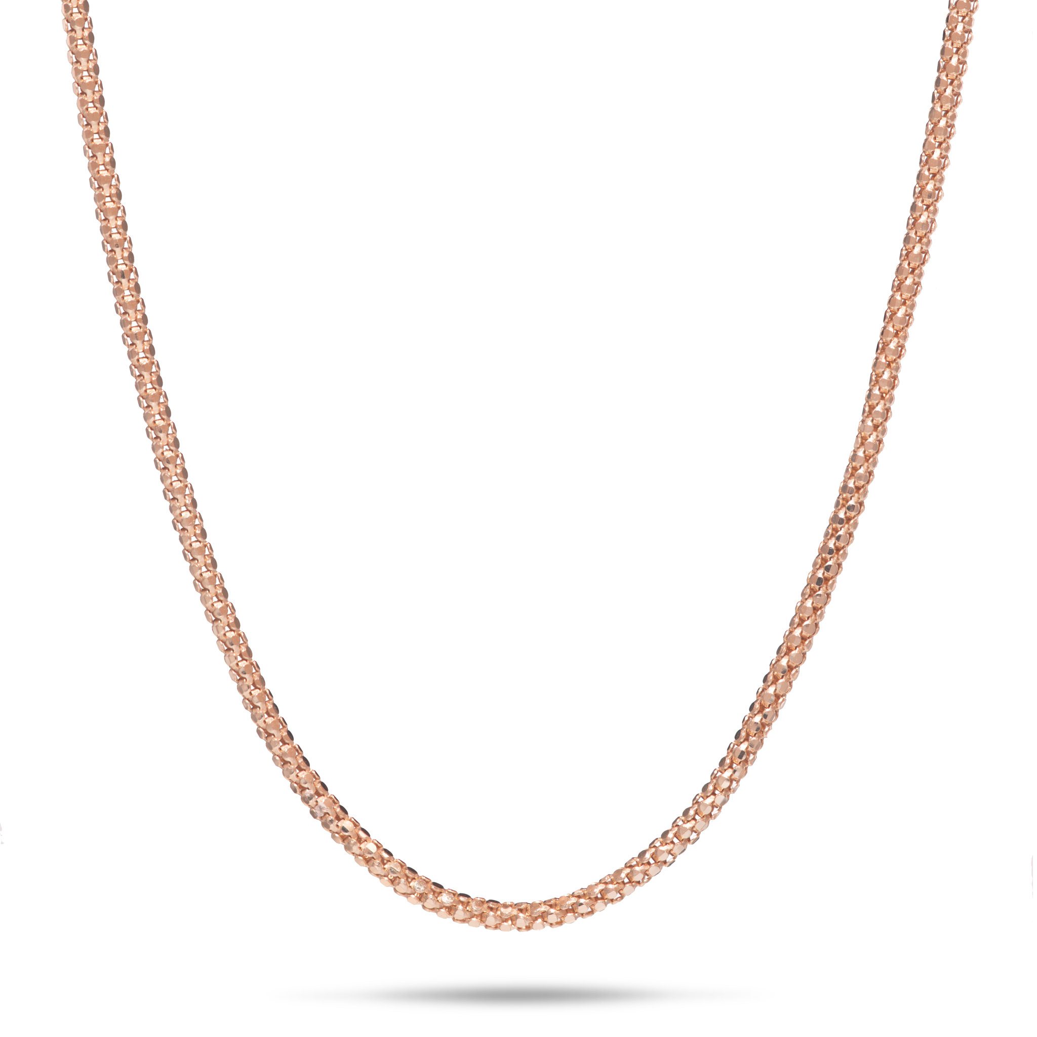 1.6mm Popcorn Chain in Rose Gold