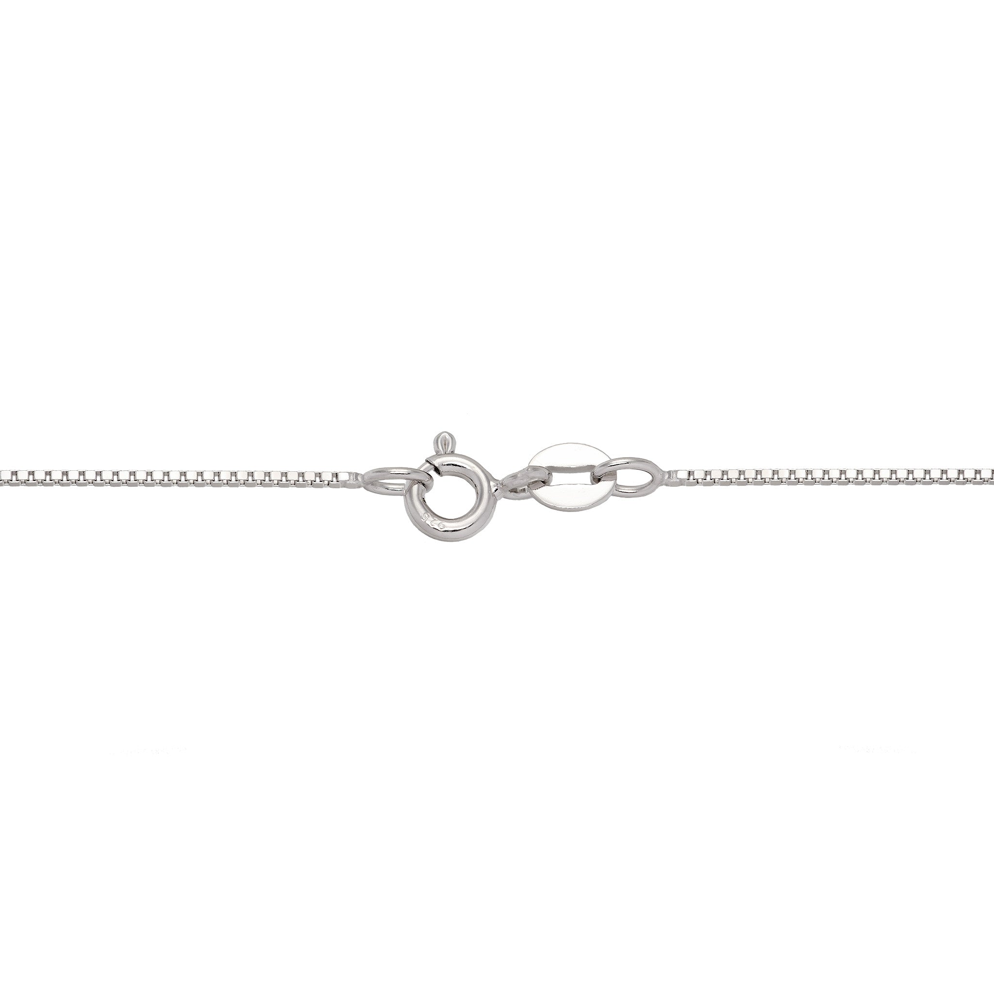 1.0mm Box Chain in Sterling Silver with O-Ring Clasp