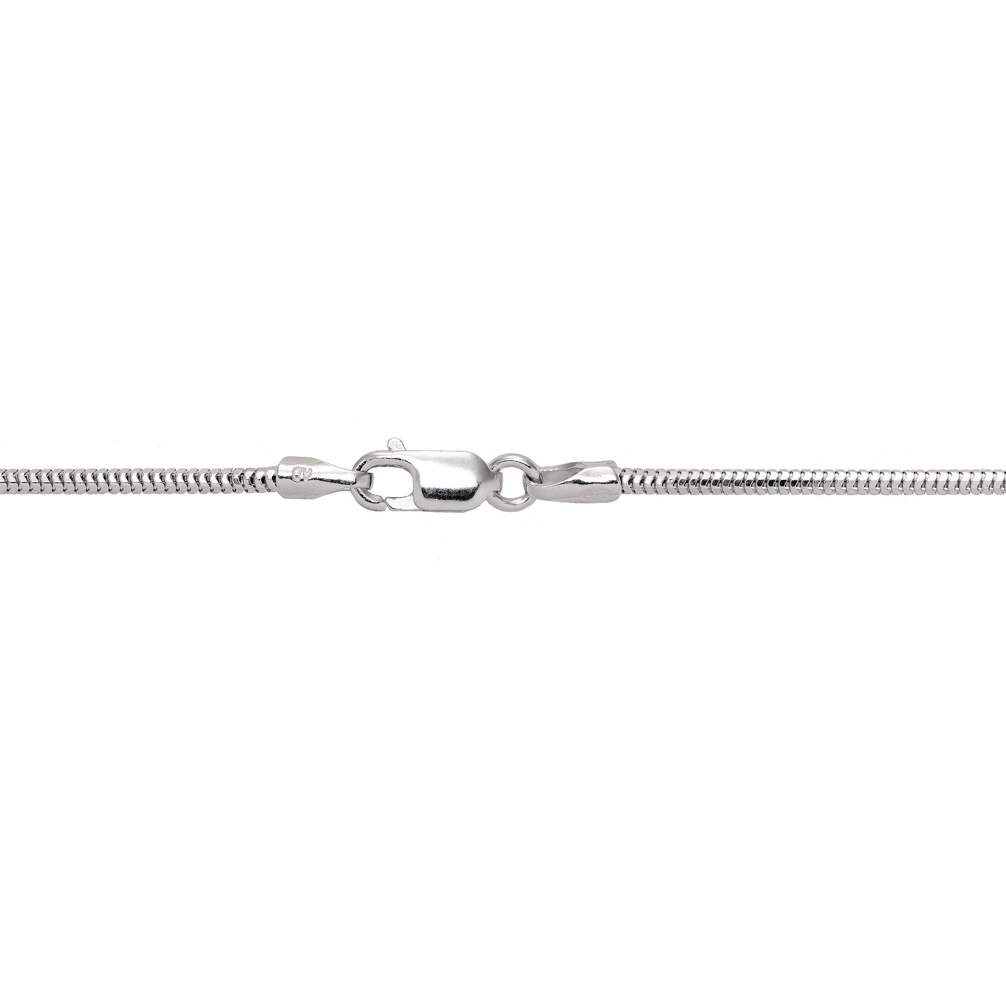 1.4mm Snake Chain in Sterling Silver with Lobster Claw Clasp
