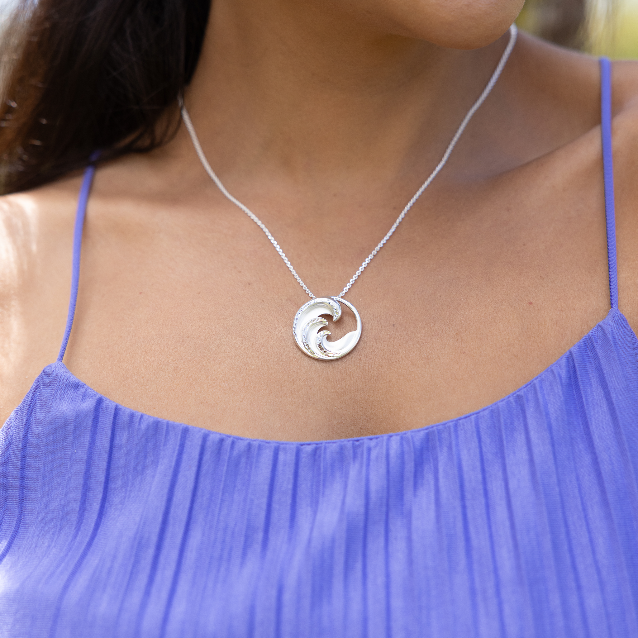 24" Adjustable Nalu Necklace in Sterling Silver - 24mm