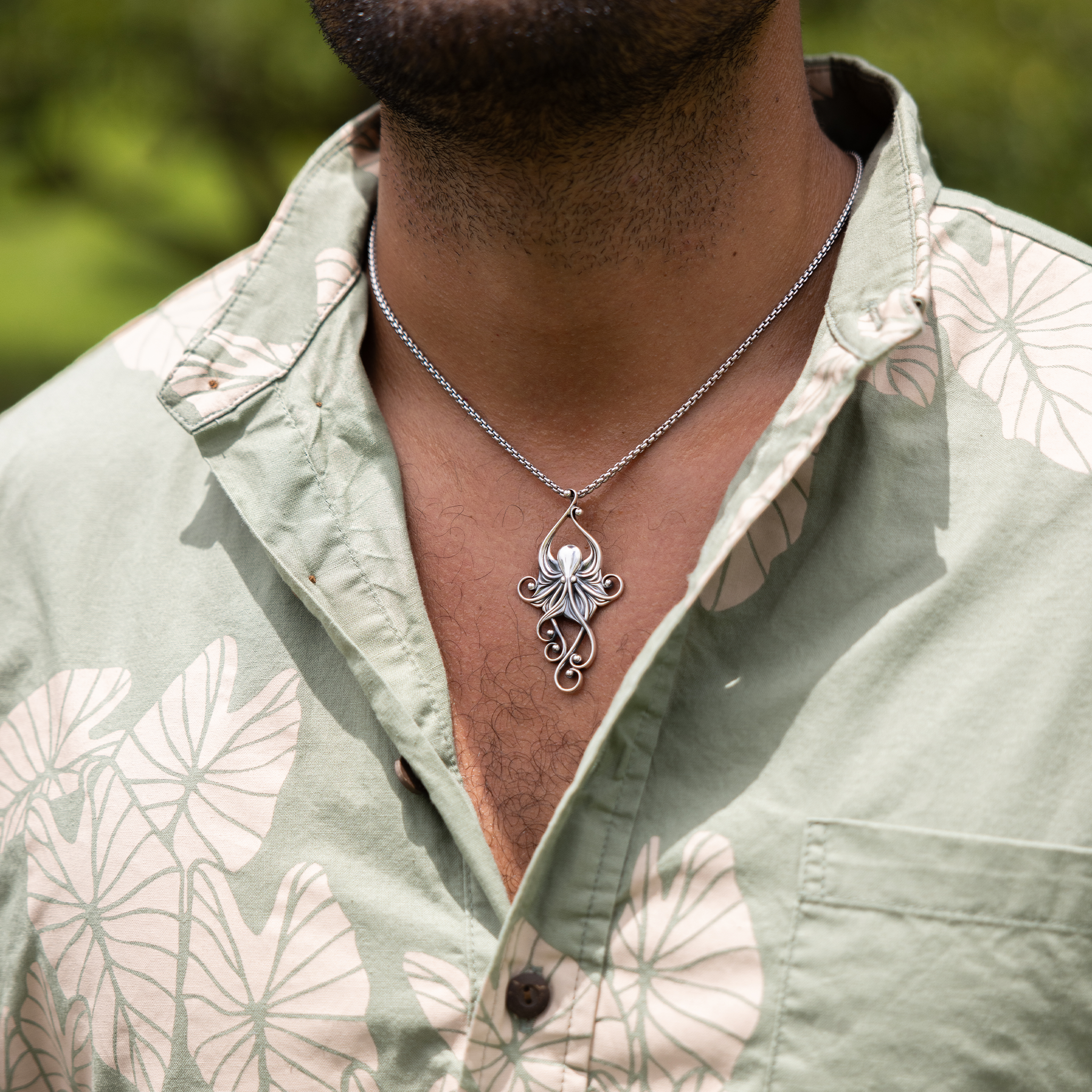 Living Heirloom Octopus Pendant in Sterling Silver - 63mm