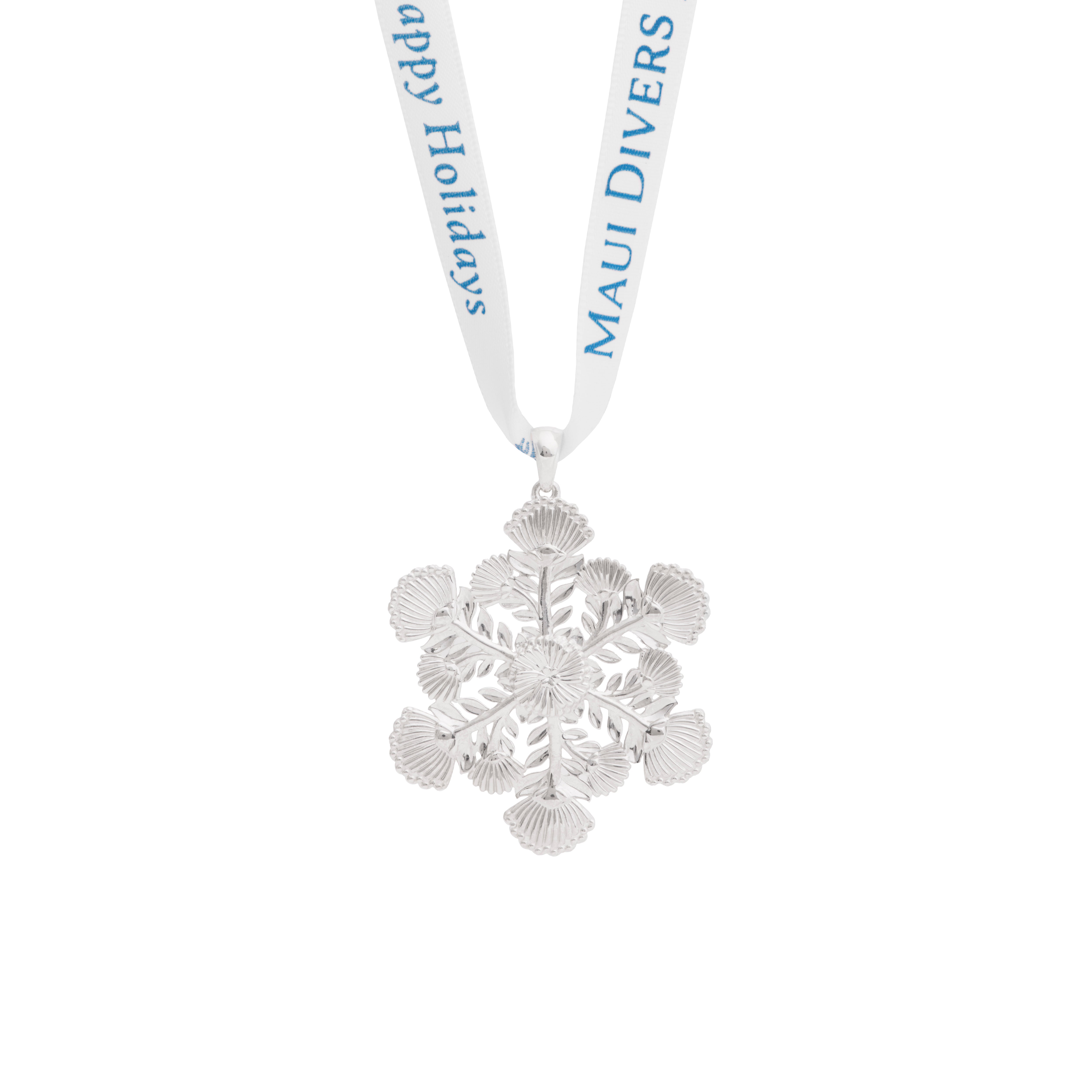 2024 Limited Edition Hawaiian Snowflake ʻŌhiʻa Lehua Ornament in Sterling Silver - 45mm