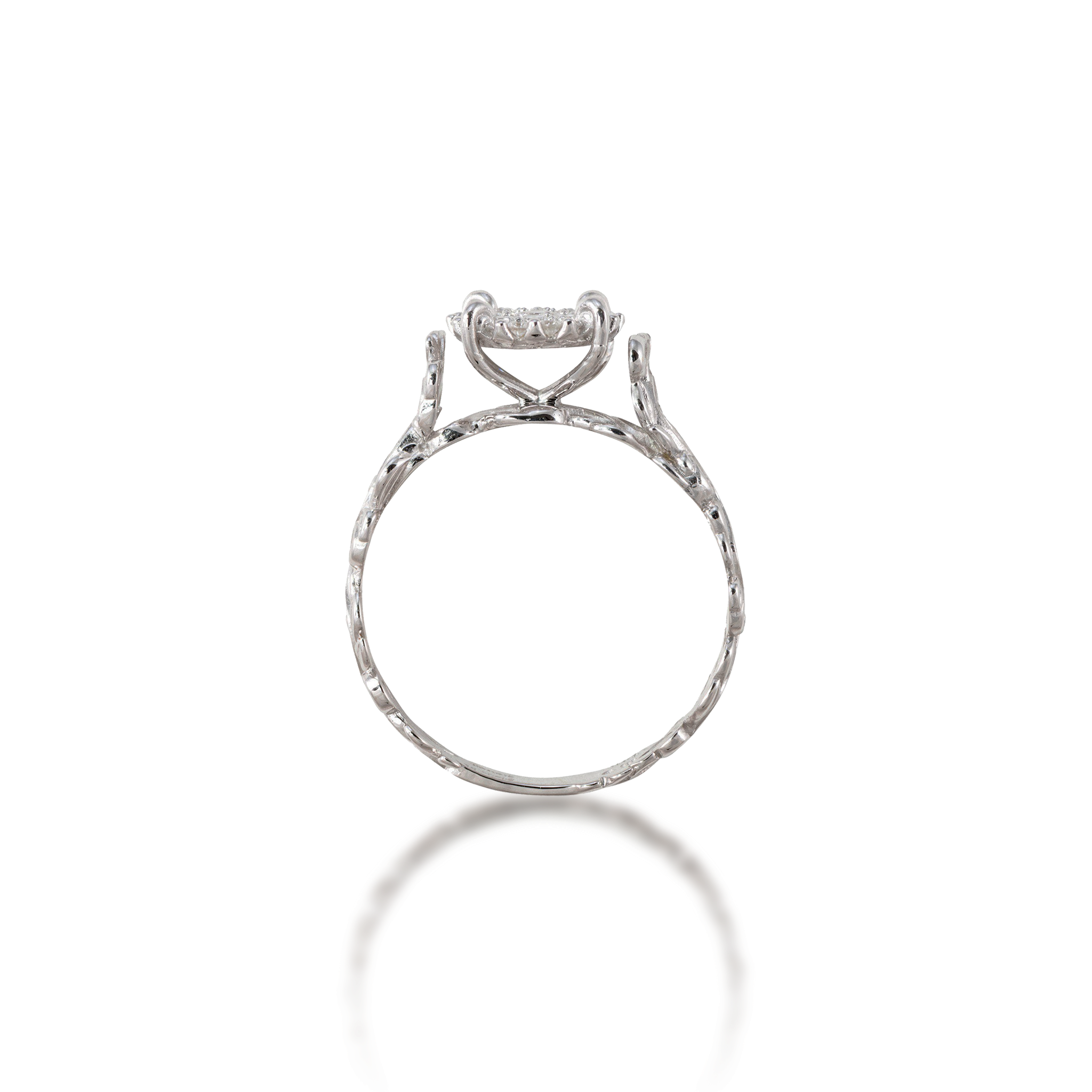 Living Heirloom Engagement Ring in White Gold with Diamonds