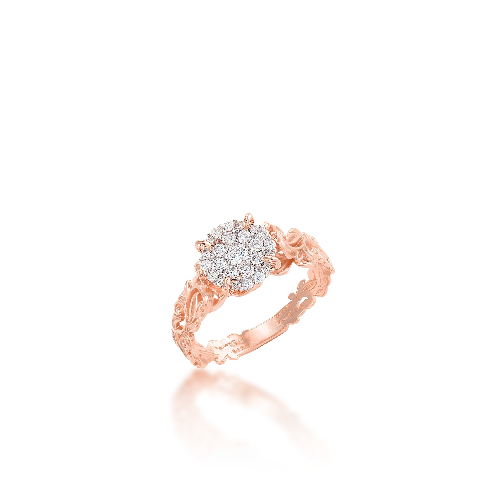 Living Heirloom Engagement Ring in Rose Gold with Diamonds