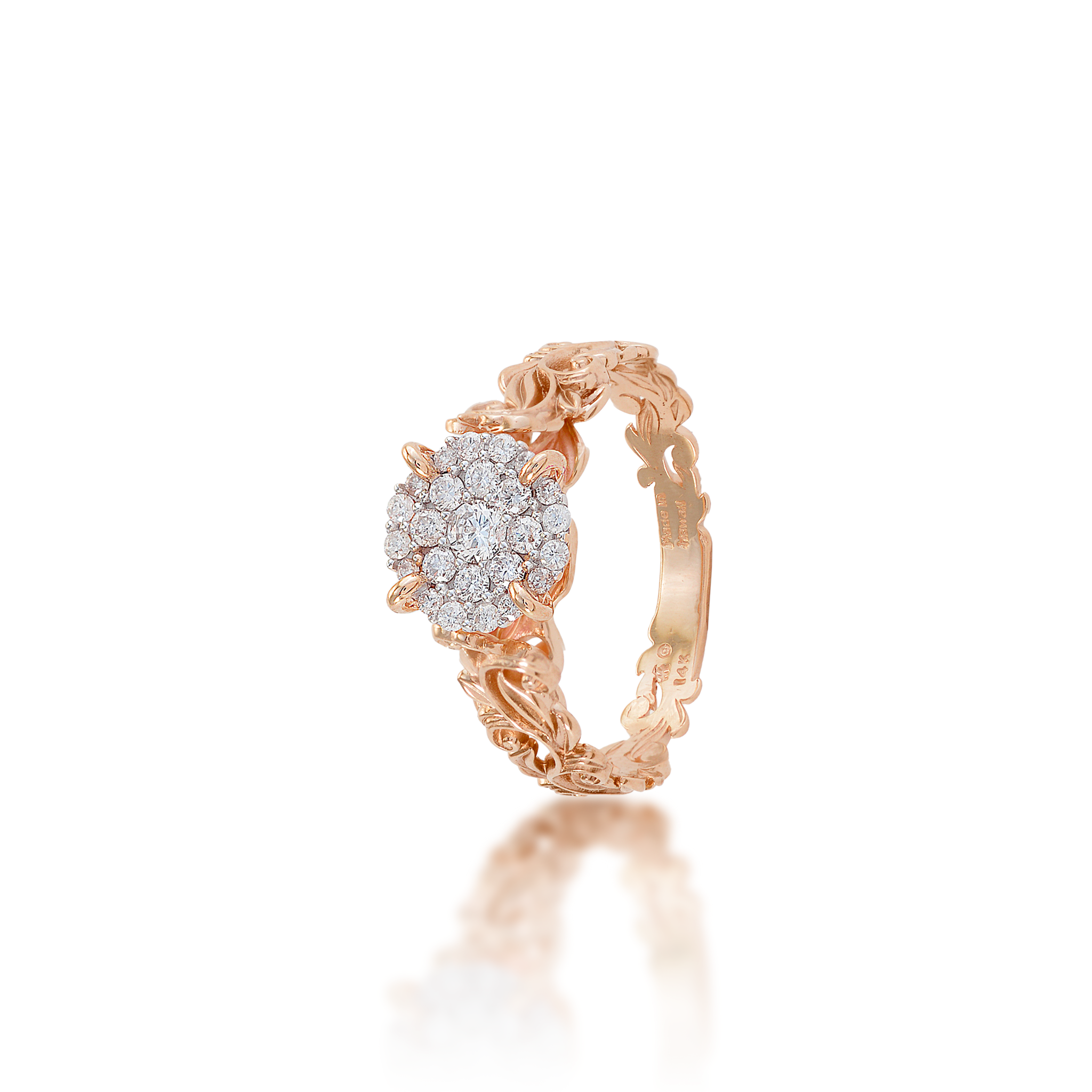 Living Heirloom Engagement Ring in Rose Gold with Diamonds