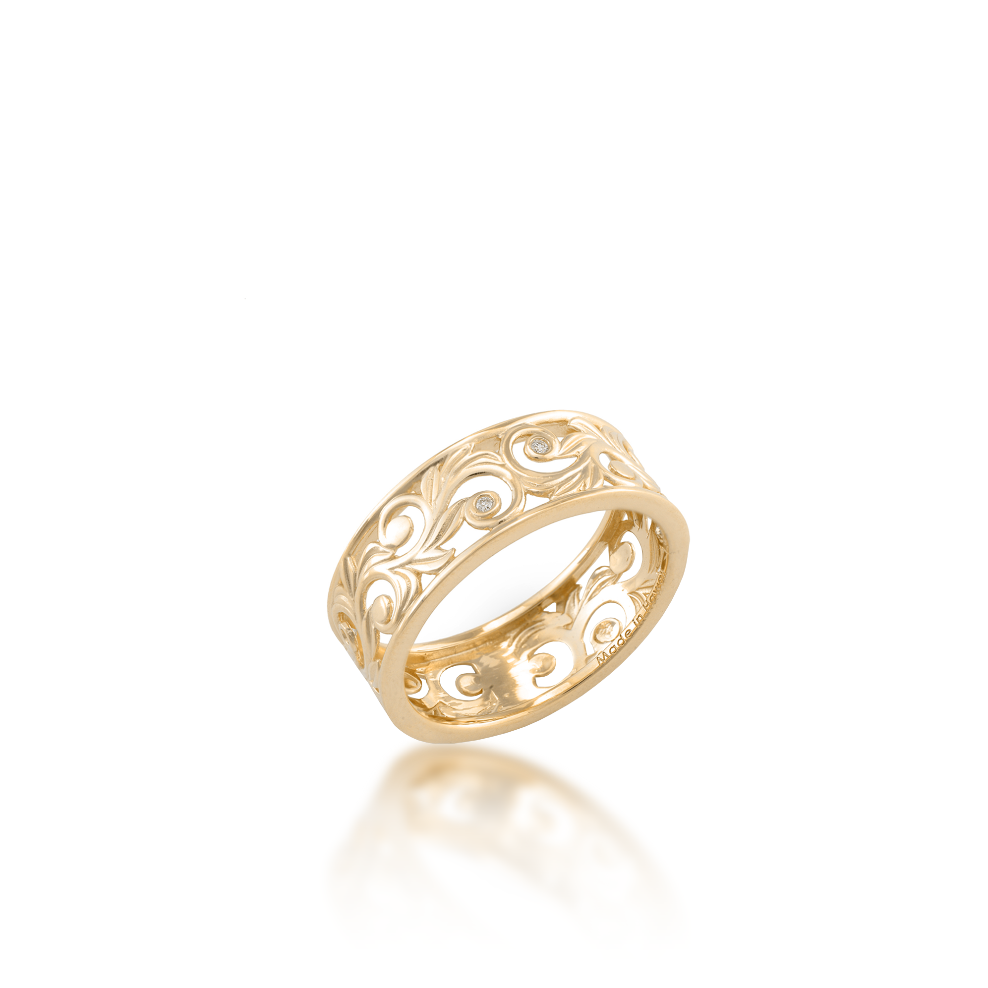 Living Heirloom Ring in Gold with Diamonds - 8mm