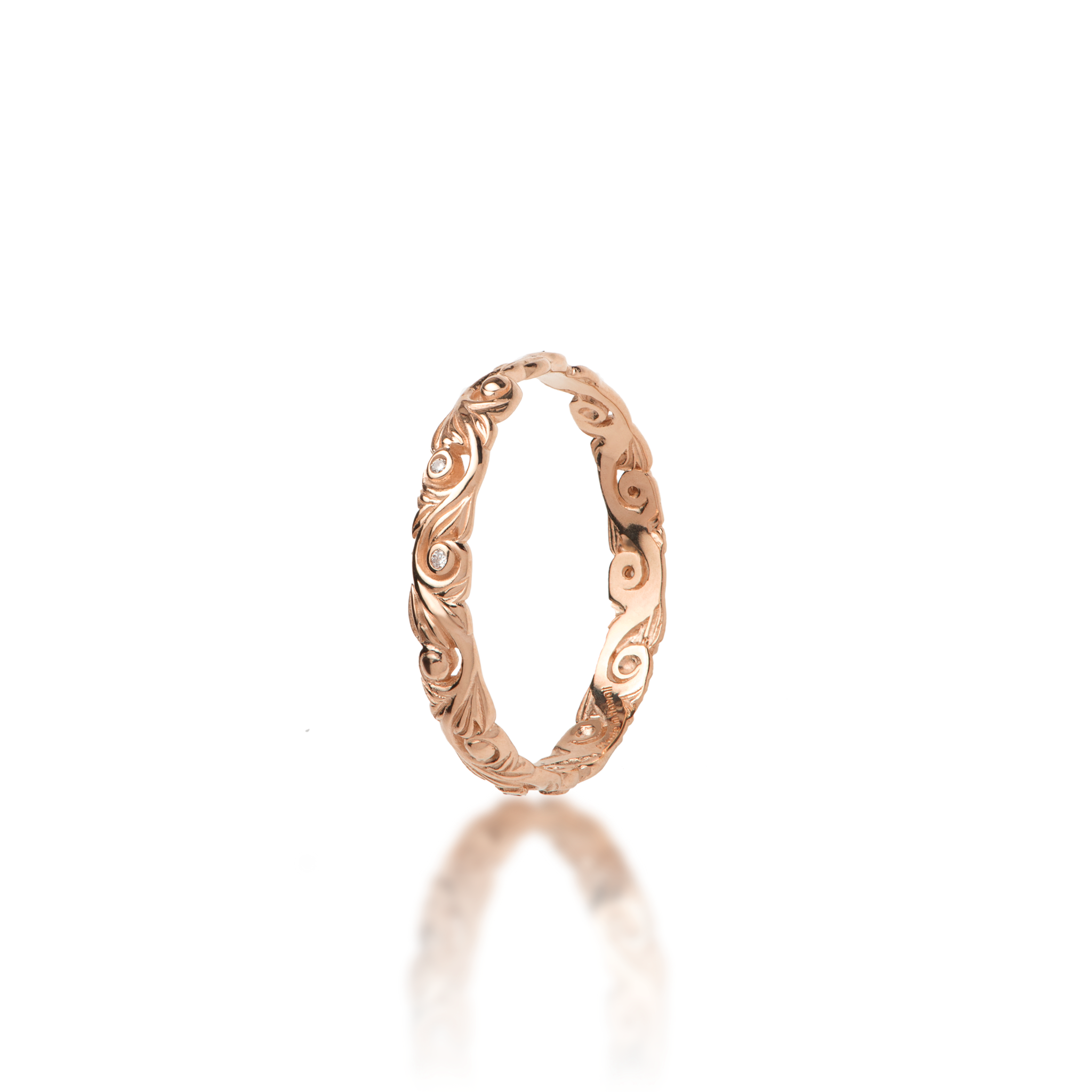 Living Heirloom Ring in Rose Gold with Diamonds - 3mm