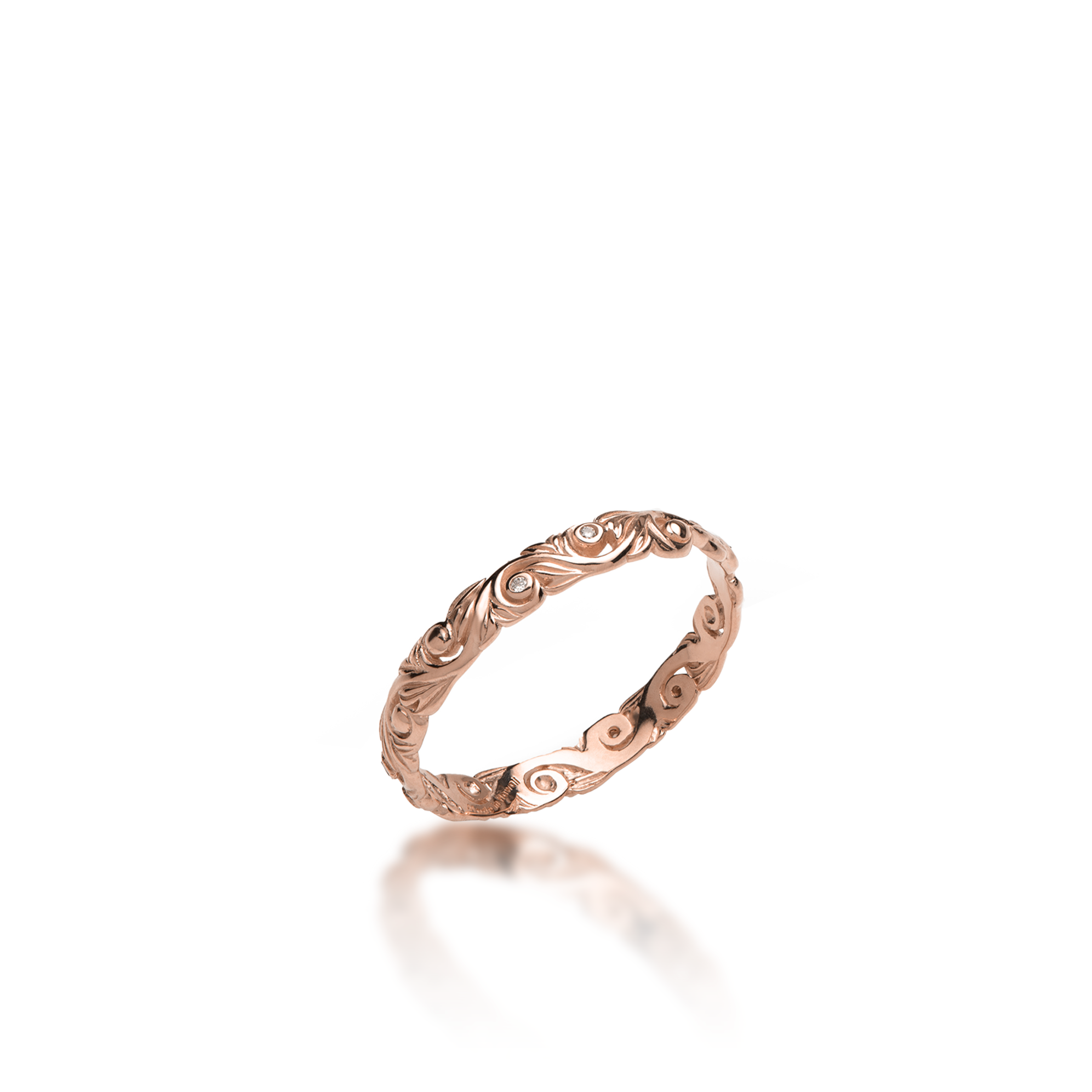 Living Heirloom Ring in Rose Gold with Diamonds - 3mm