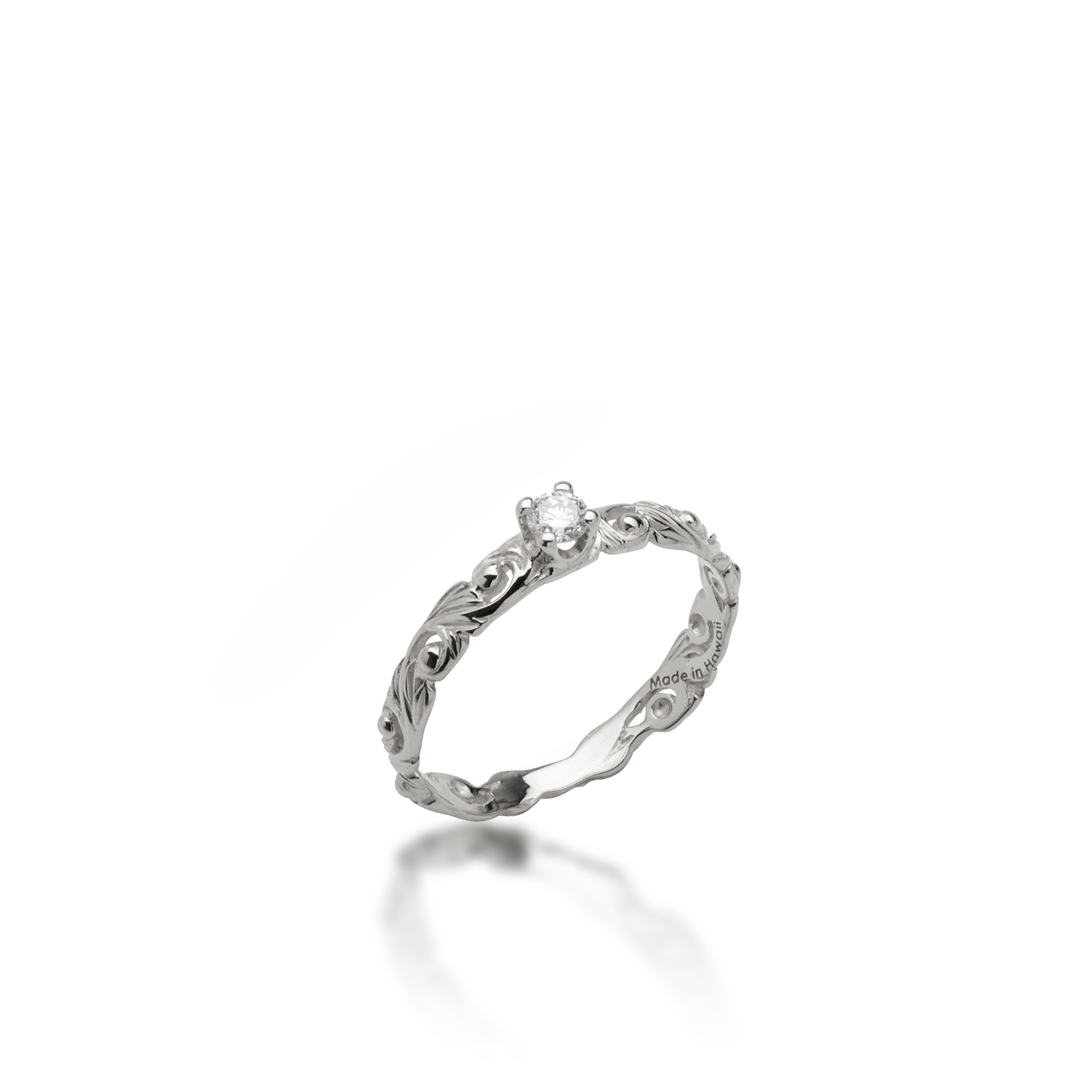 Living Heirloom Ring in White Gold with Diamonds - 3mm