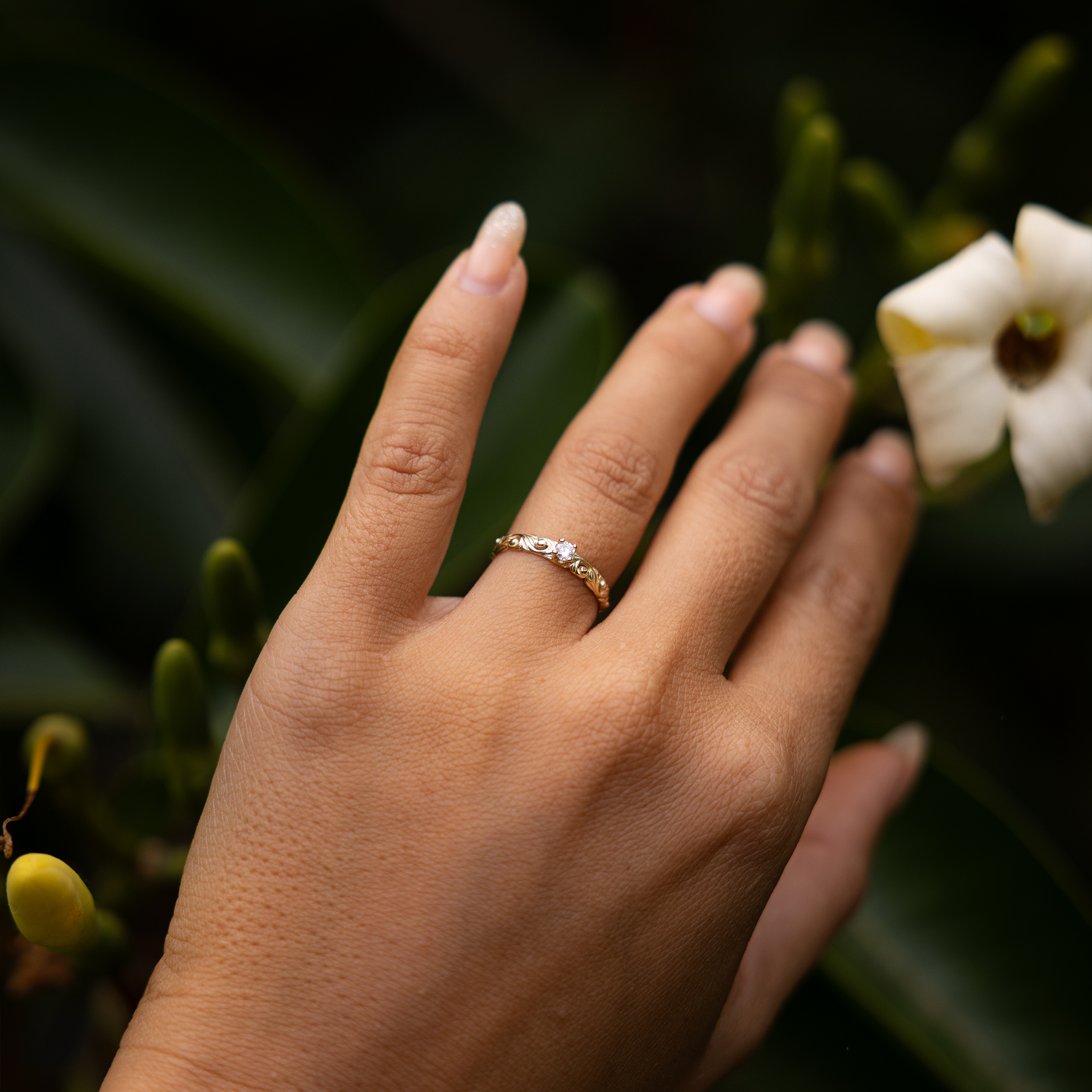 Living Heirloom Ring in Gold with Diamond - 3mm