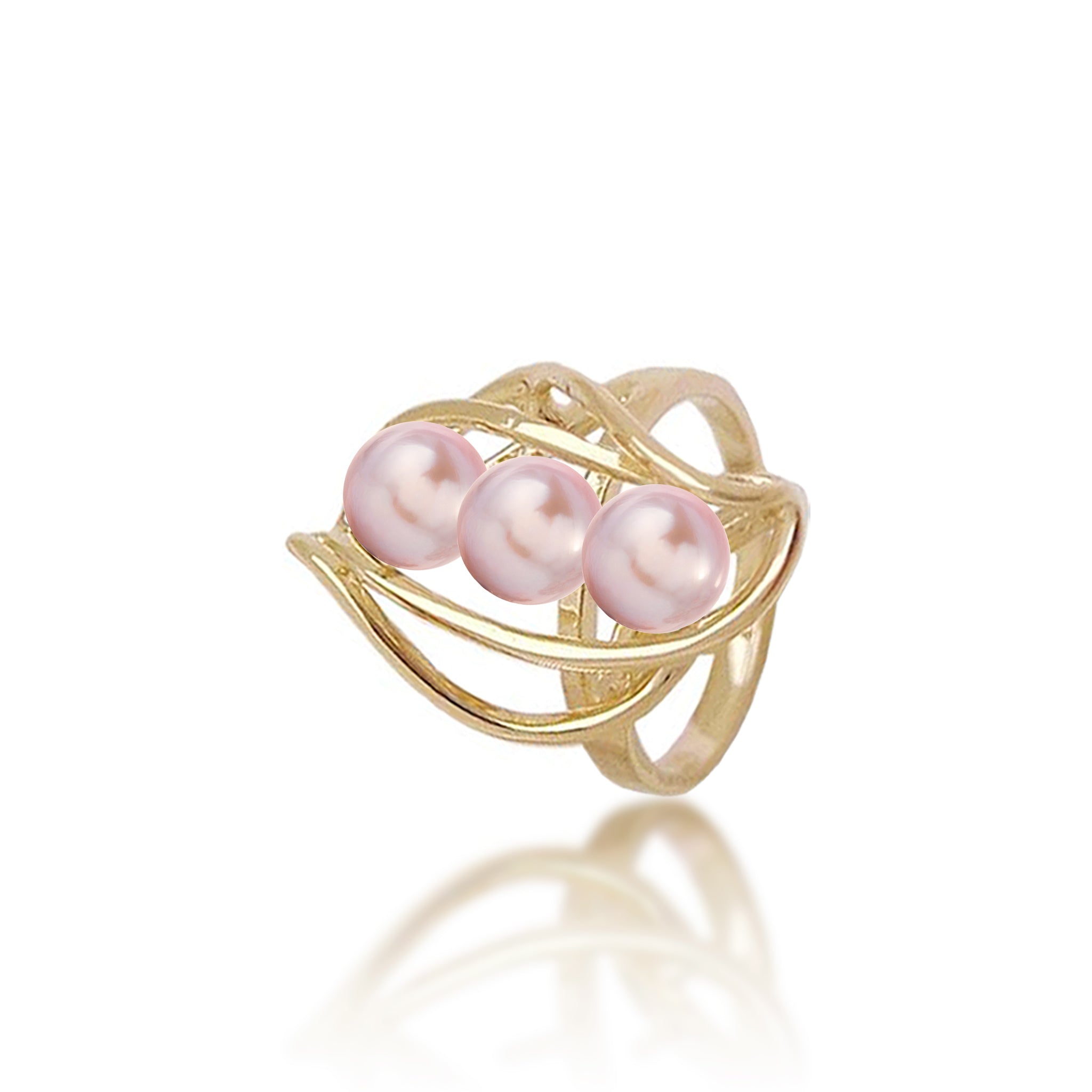 Pick A Pearl Waterfall Ring in Gold