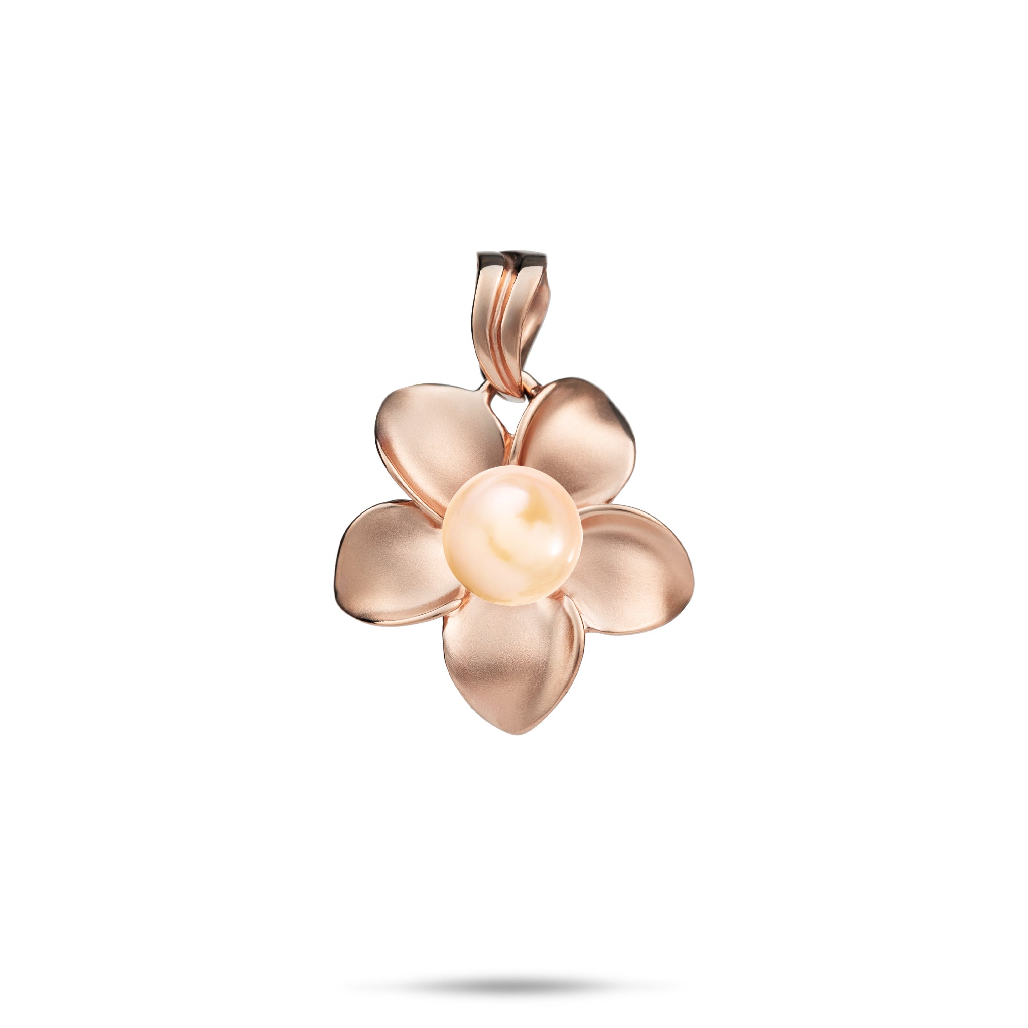 Pick A Pearl Plumeria Pendant in Rose Gold - 18mm