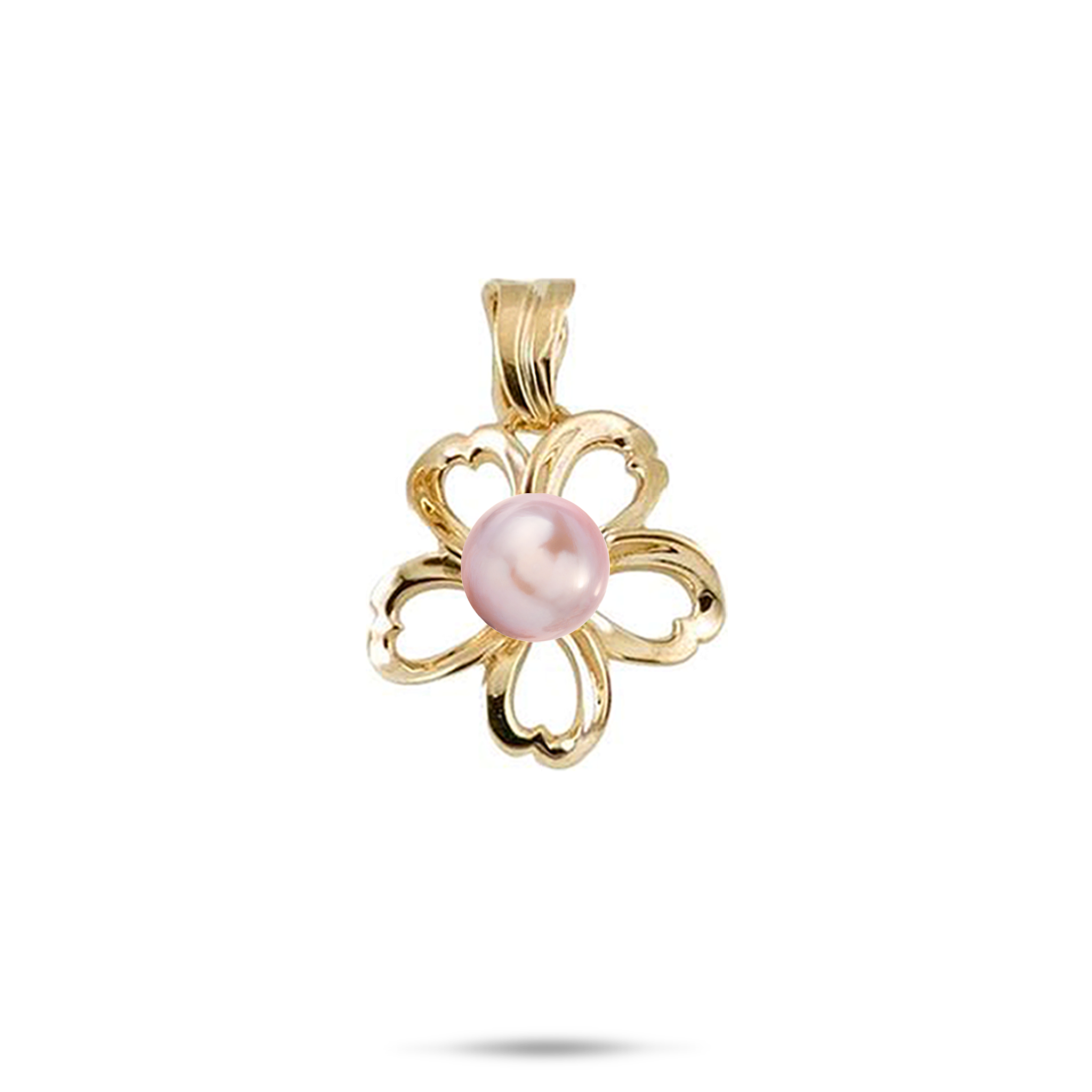 Pick A Pearl Plumeria Pendant in Gold - 17mm