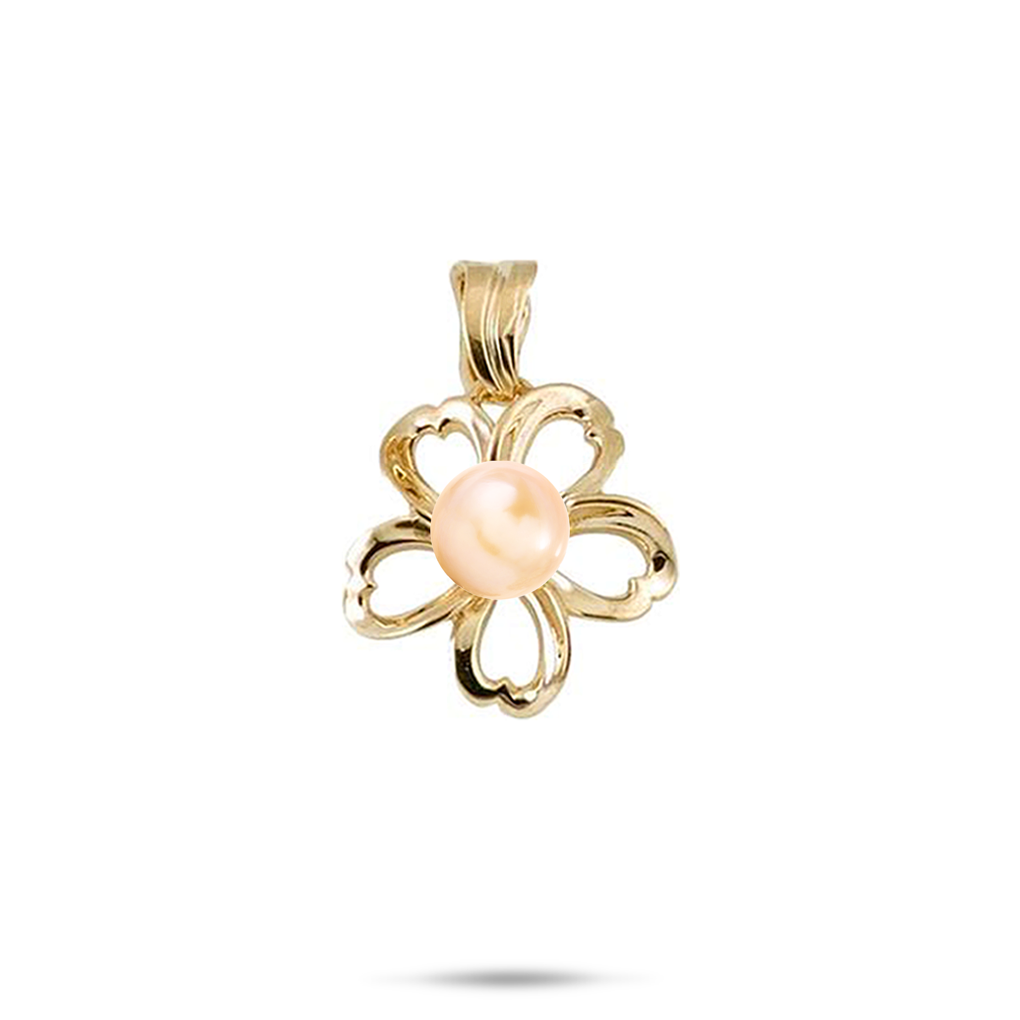 Pick A Pearl Plumeria Pendant in Gold - 17mm