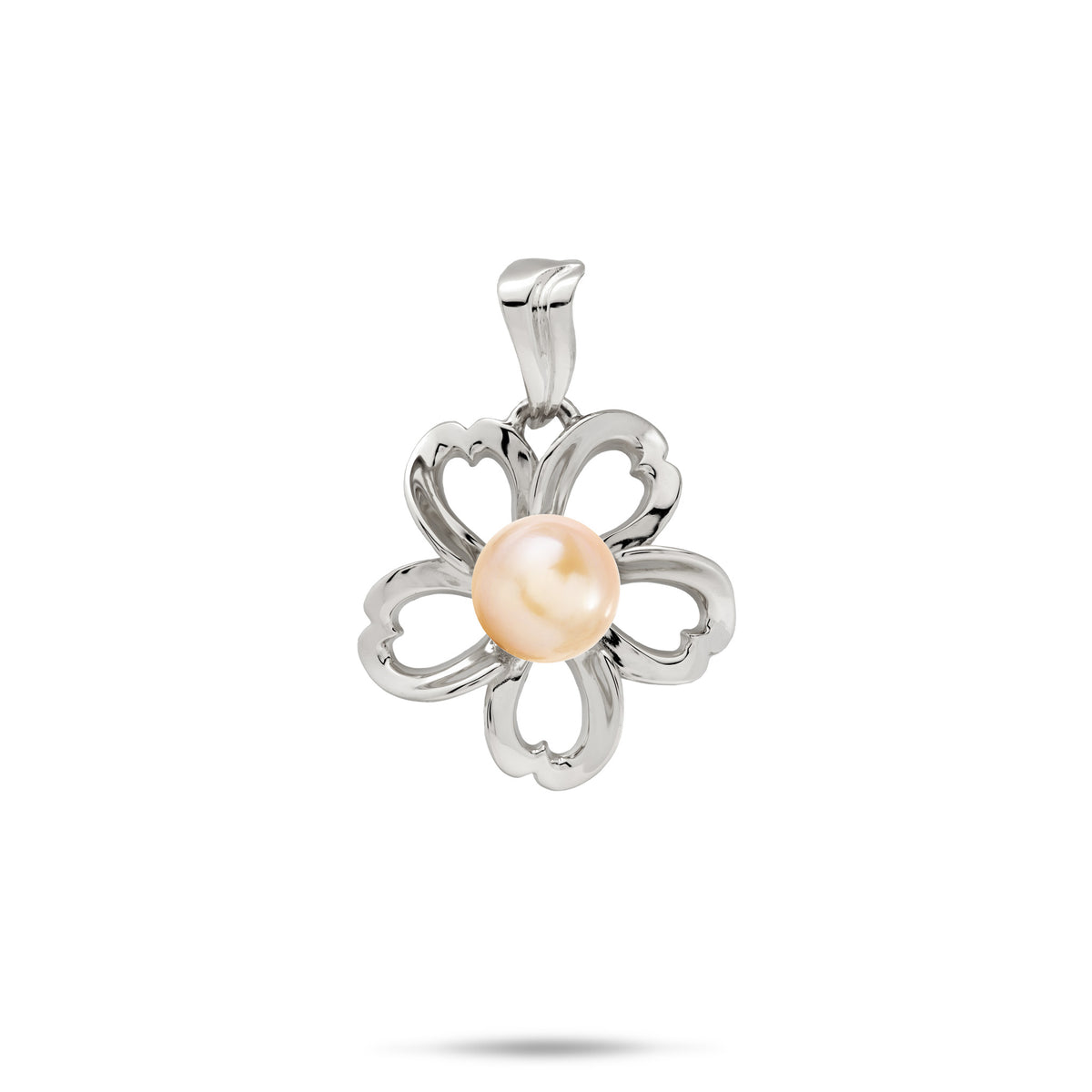 ホワイトゴールドのピック・ア・パール プルメリアペンダント（18mm）