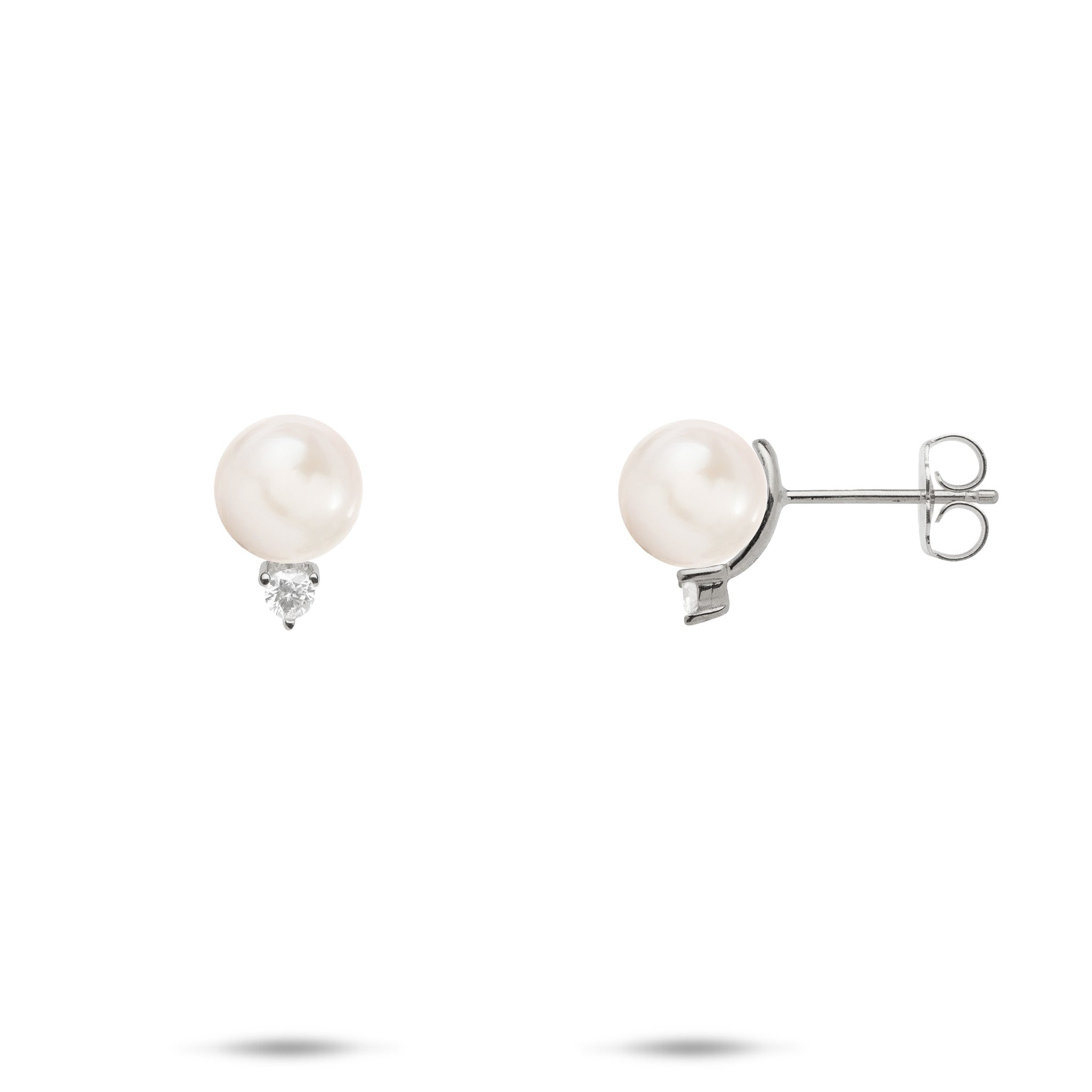 Pick A Pearl Diamond Earrings in White Gold