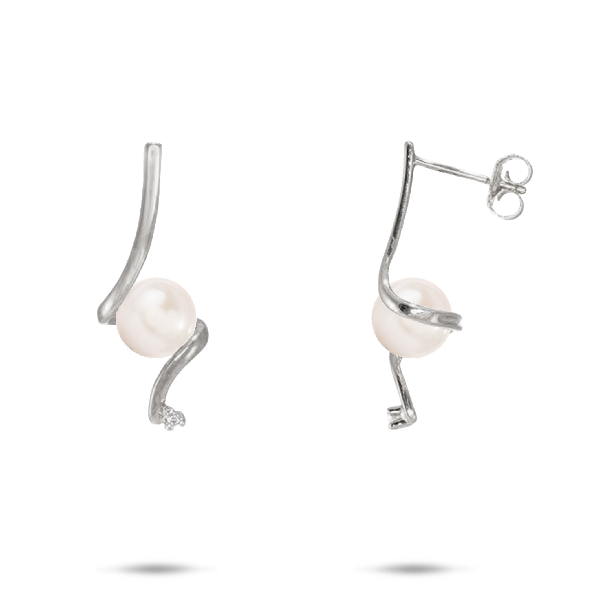 Pick A Pearl Waterfall Earrings in White Gold
