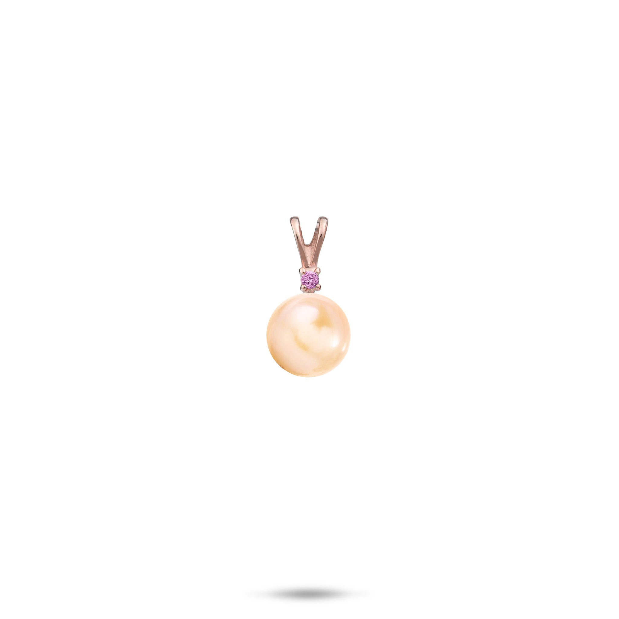 Pick A Pearl Pendant in Rose Gold with Pink Sapphire