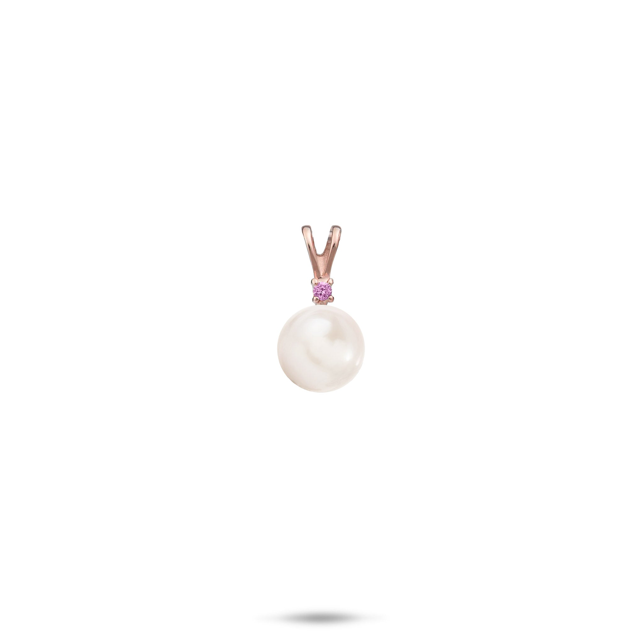 Pick A Pearl Pendant in Rose Gold with Pink Sapphire