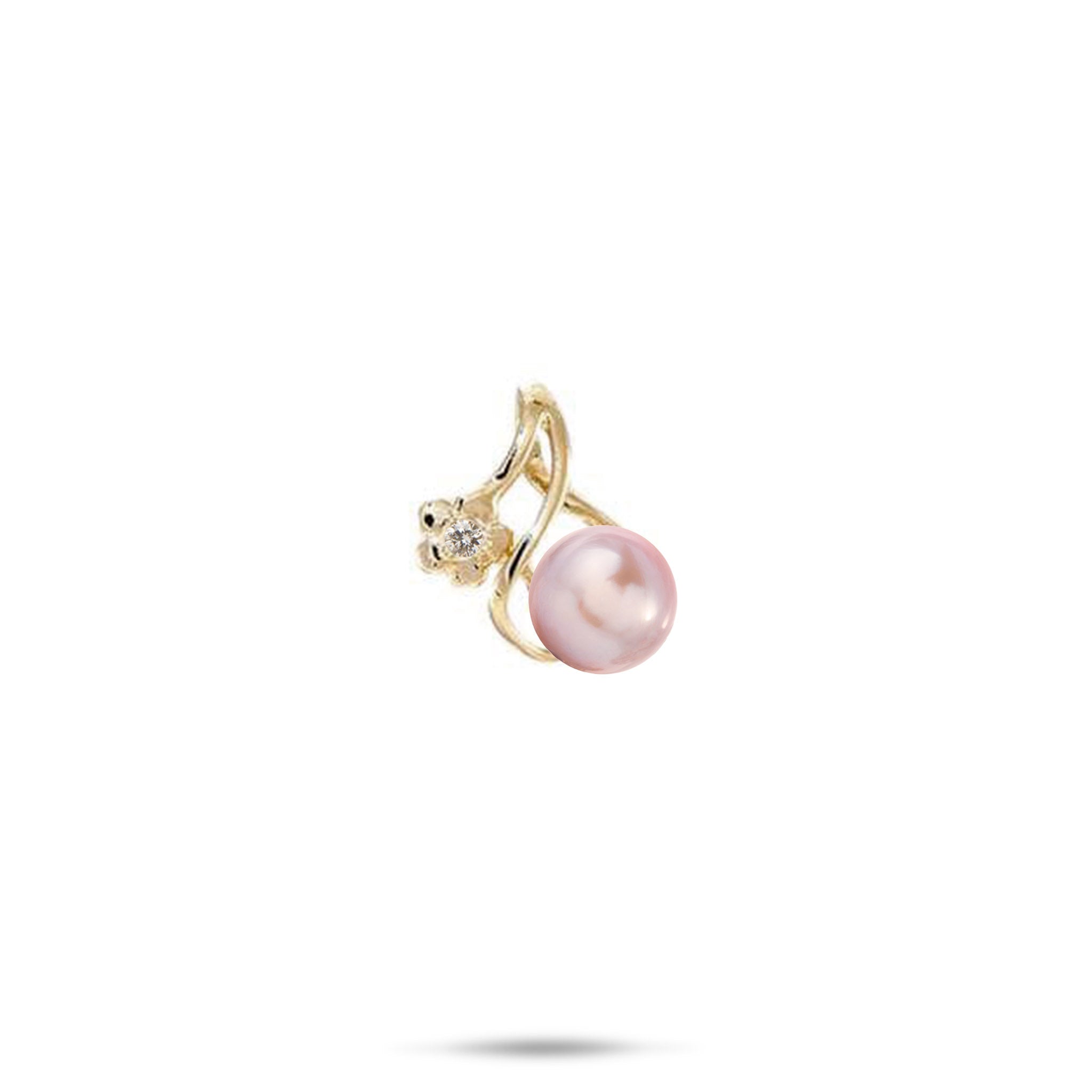 Pick A Pearl Plumeria Pendant in Gold with Diamond
