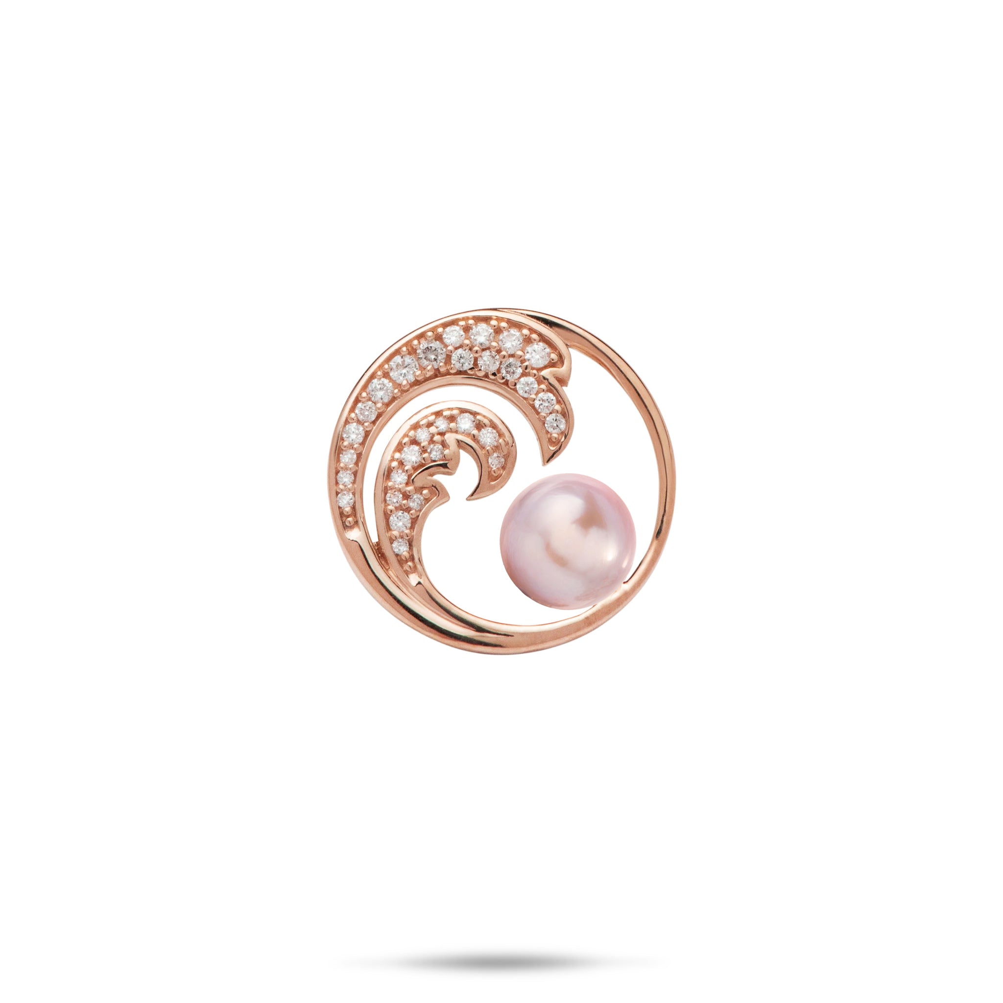 Pick A Pearl Nalu Pendant in Rose Gold with Diamonds - 18mm