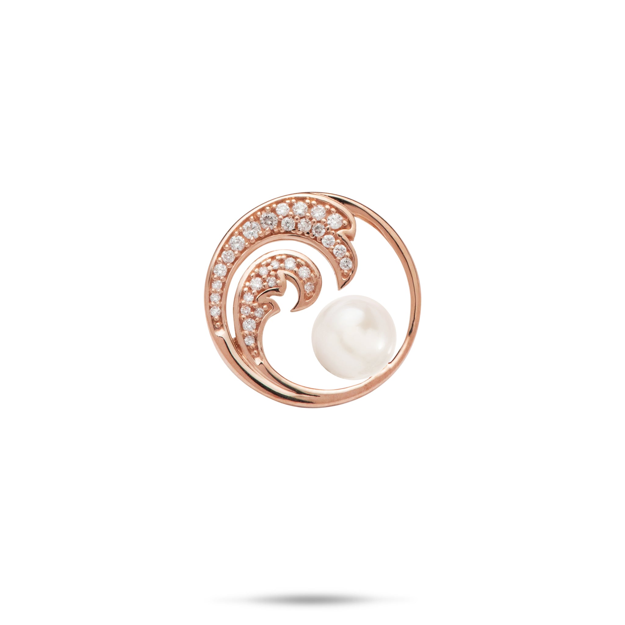 Pick A Pearl Nalu Pendant in Rose Gold with Diamonds - 18mm