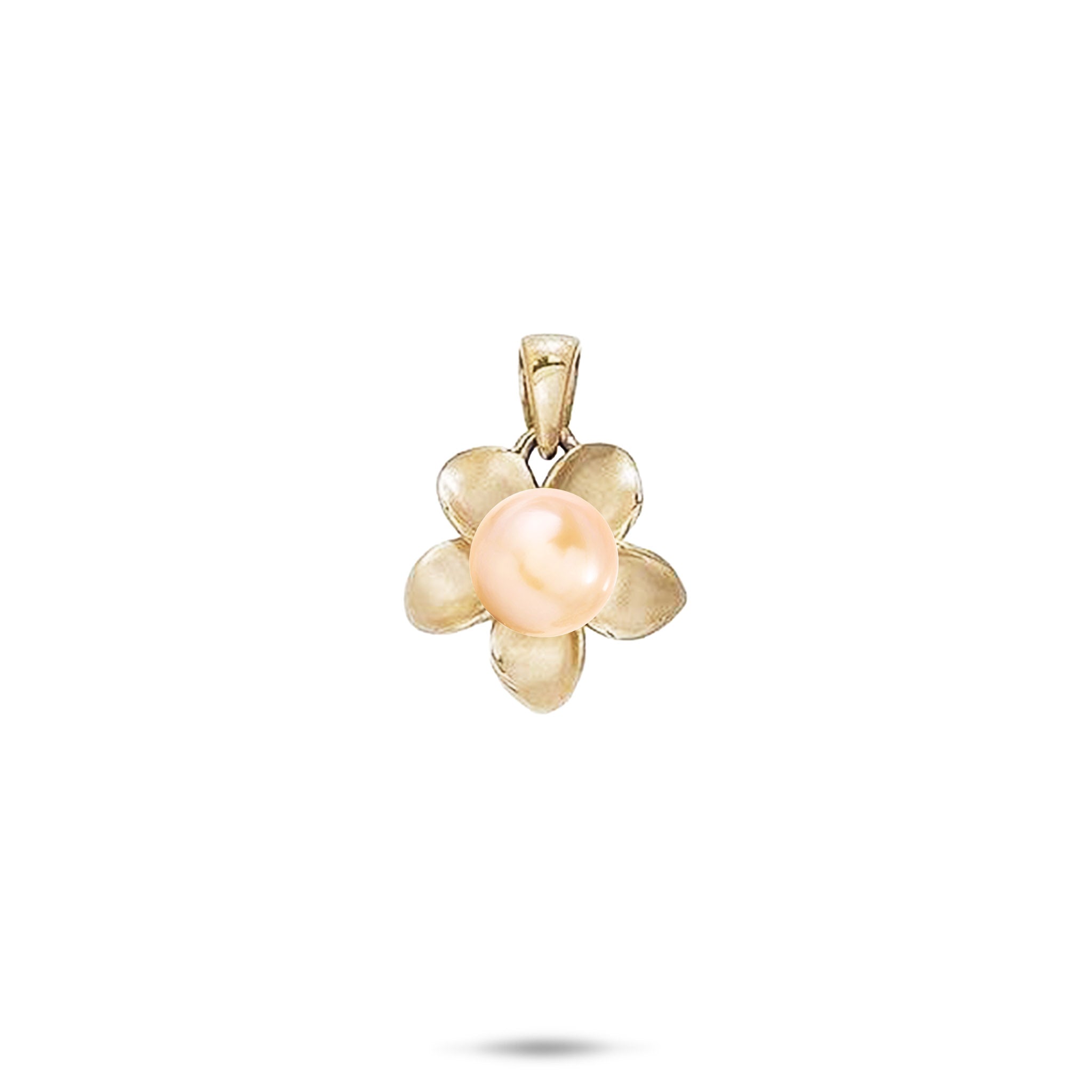 Pick A Pearl Plumeria Pendant in Gold - 13mm