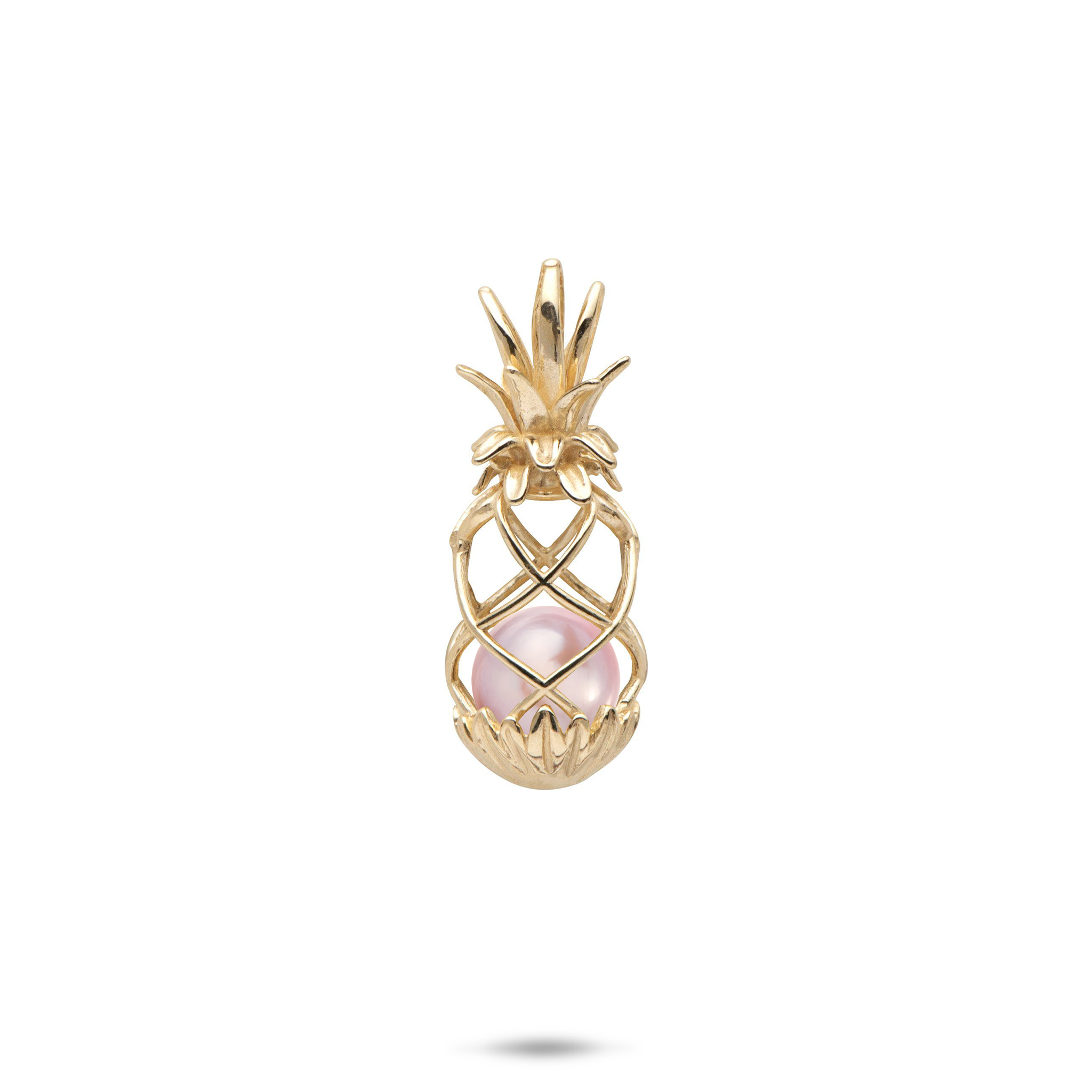 Pick A Pearl Pineapple Cage Pendant in Gold