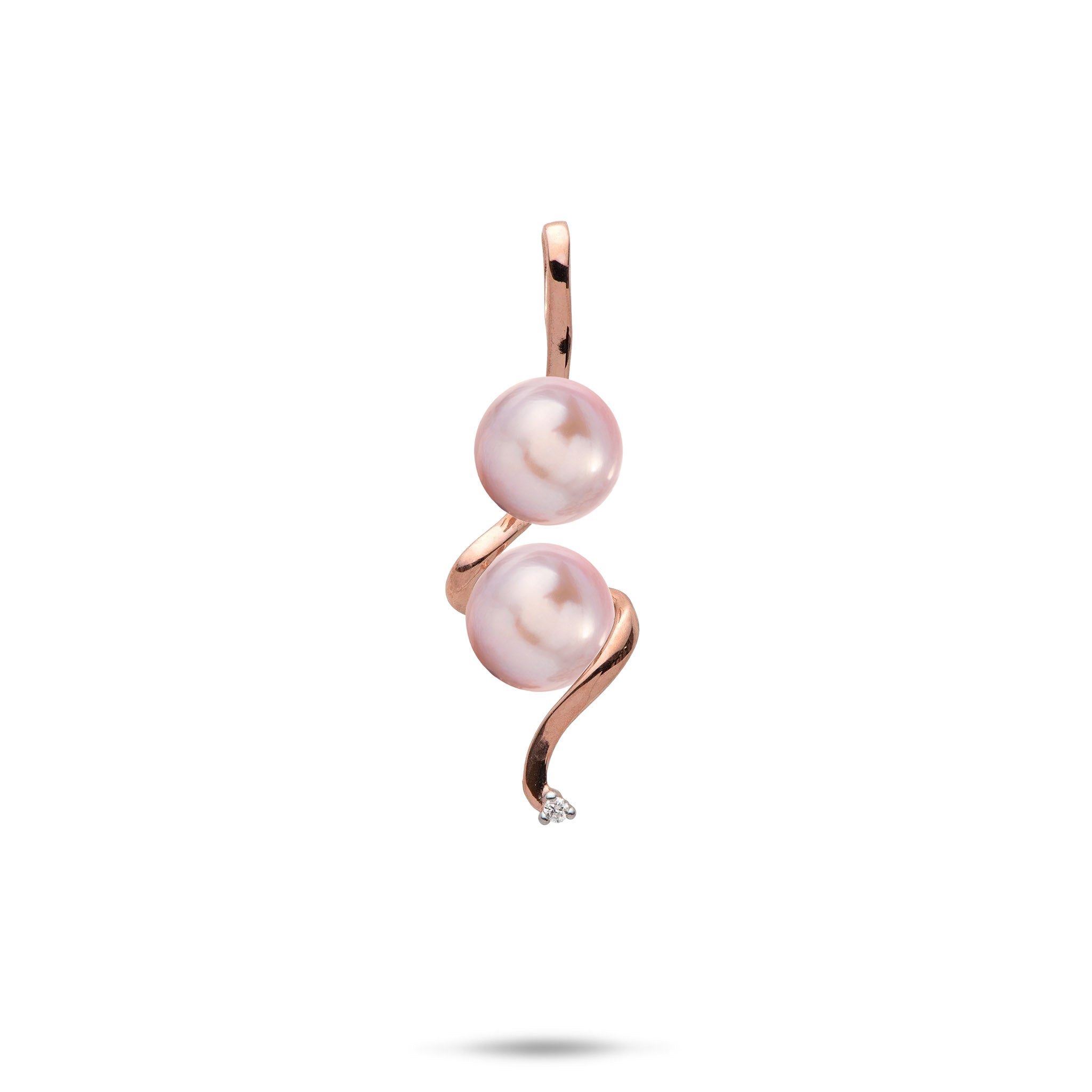 Pick A Pearl Waterfall Pendant in Rose Gold with Diamond