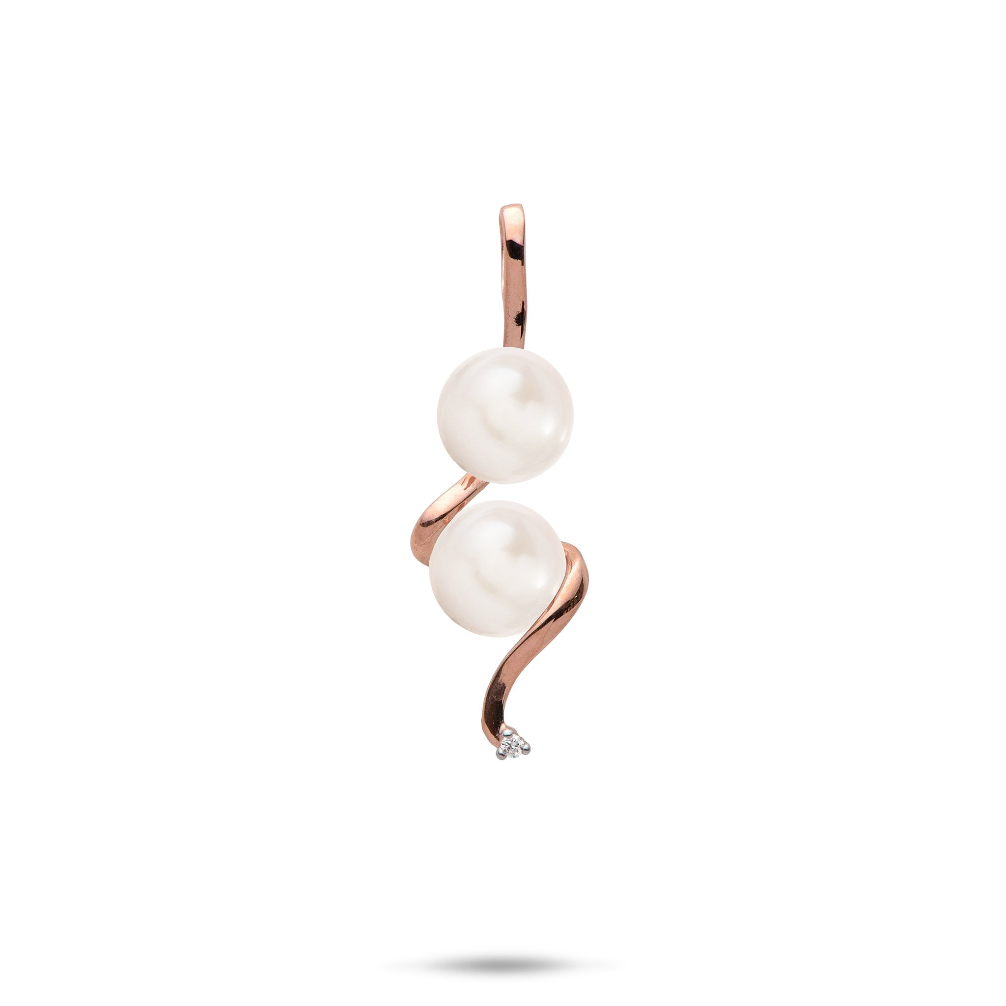 Pick A Pearl Waterfall Pendant in Rose Gold with Diamond