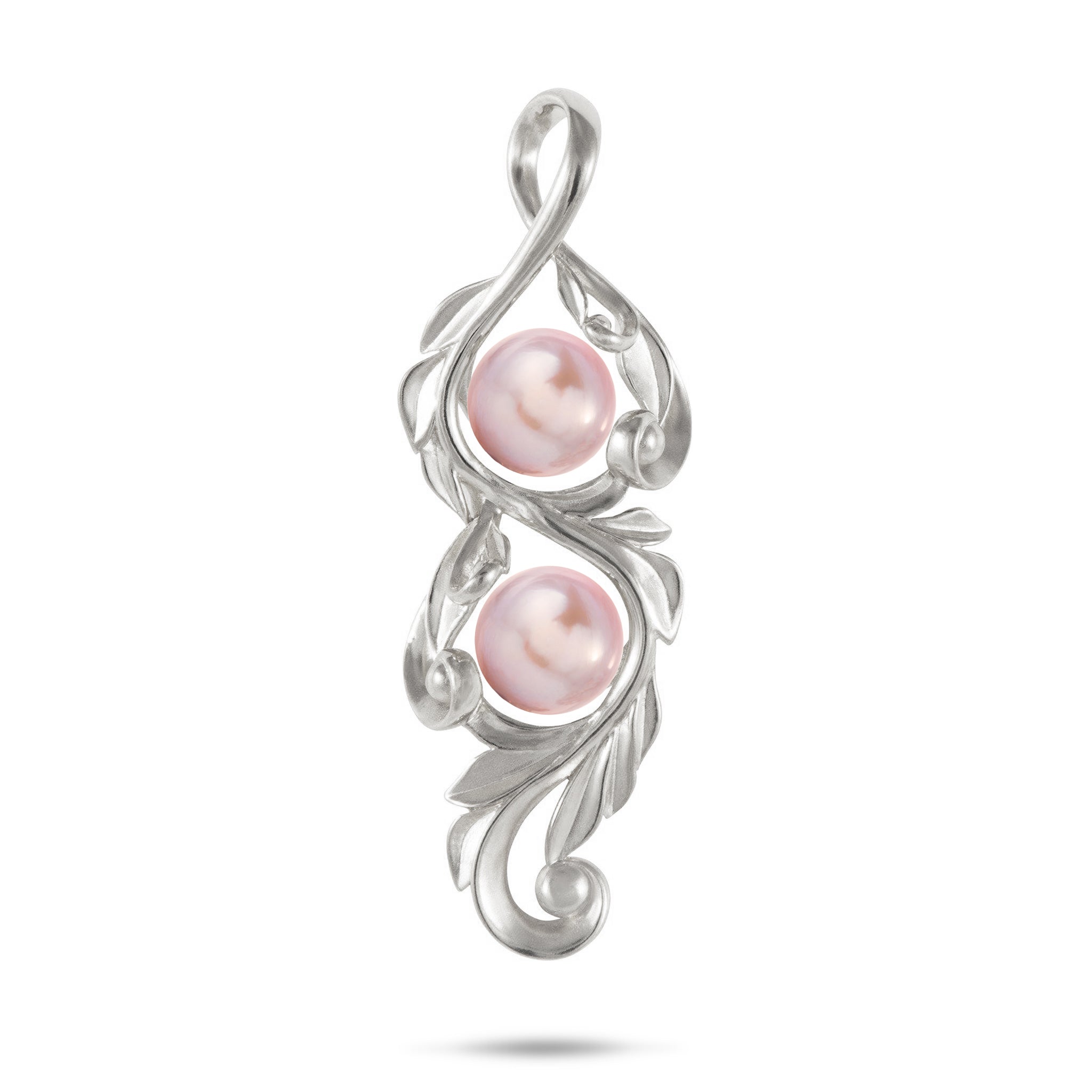 Pick A Pearl Maile Scroll Pendant Mounting in White Gold