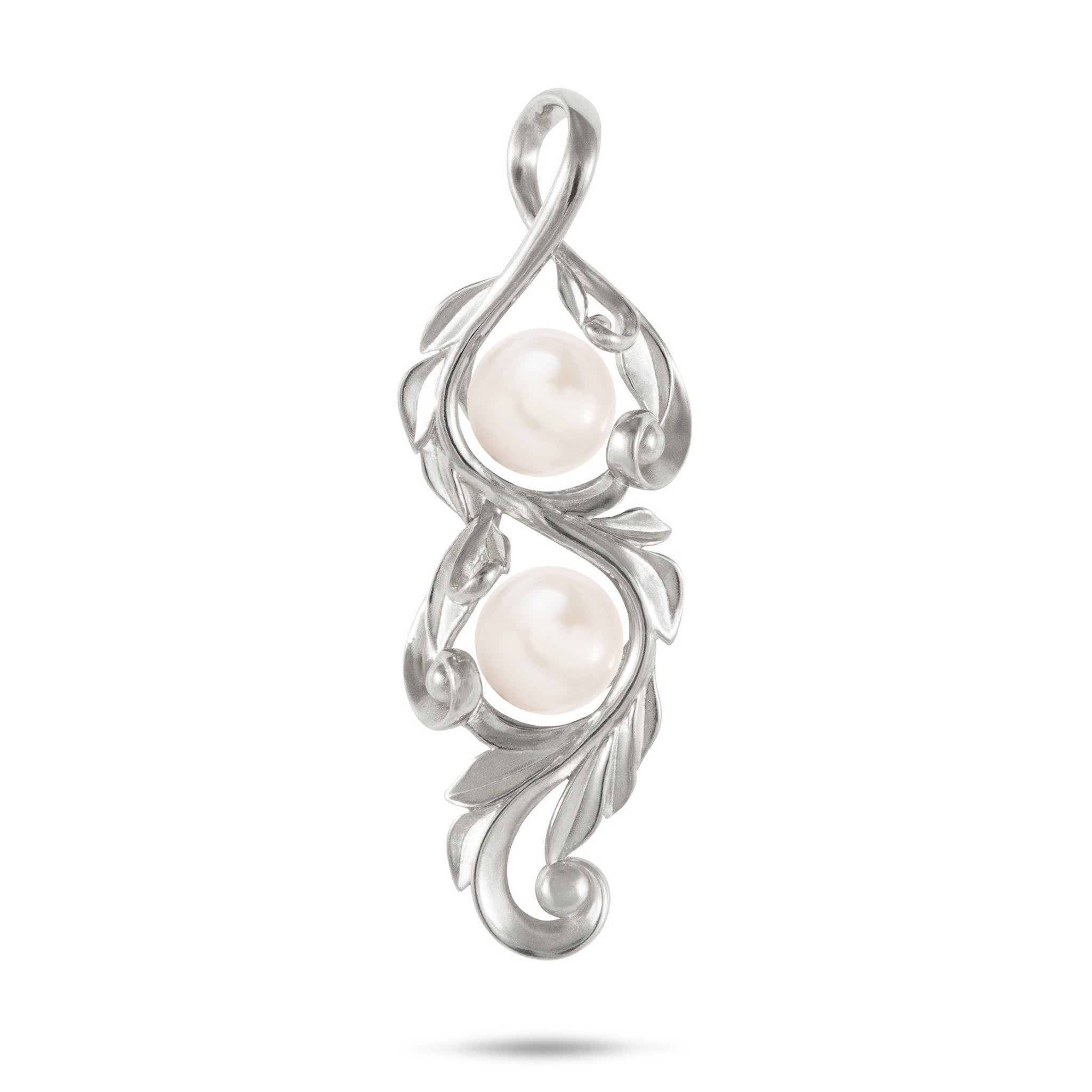 Pick A Pearl Maile Scroll Pendant Mounting in White Gold