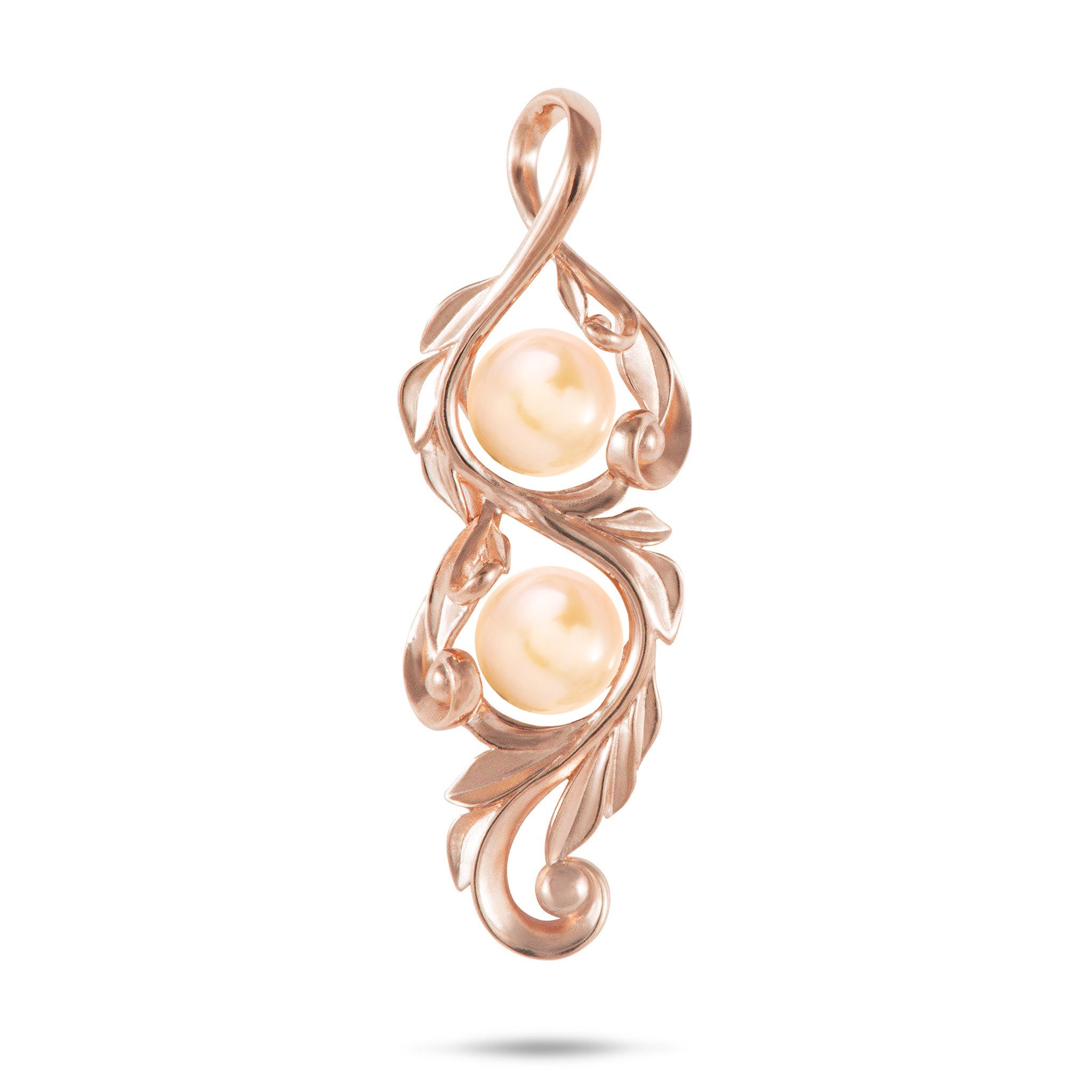 Pick A Pearl Maile Scroll Pendant in Rose Gold