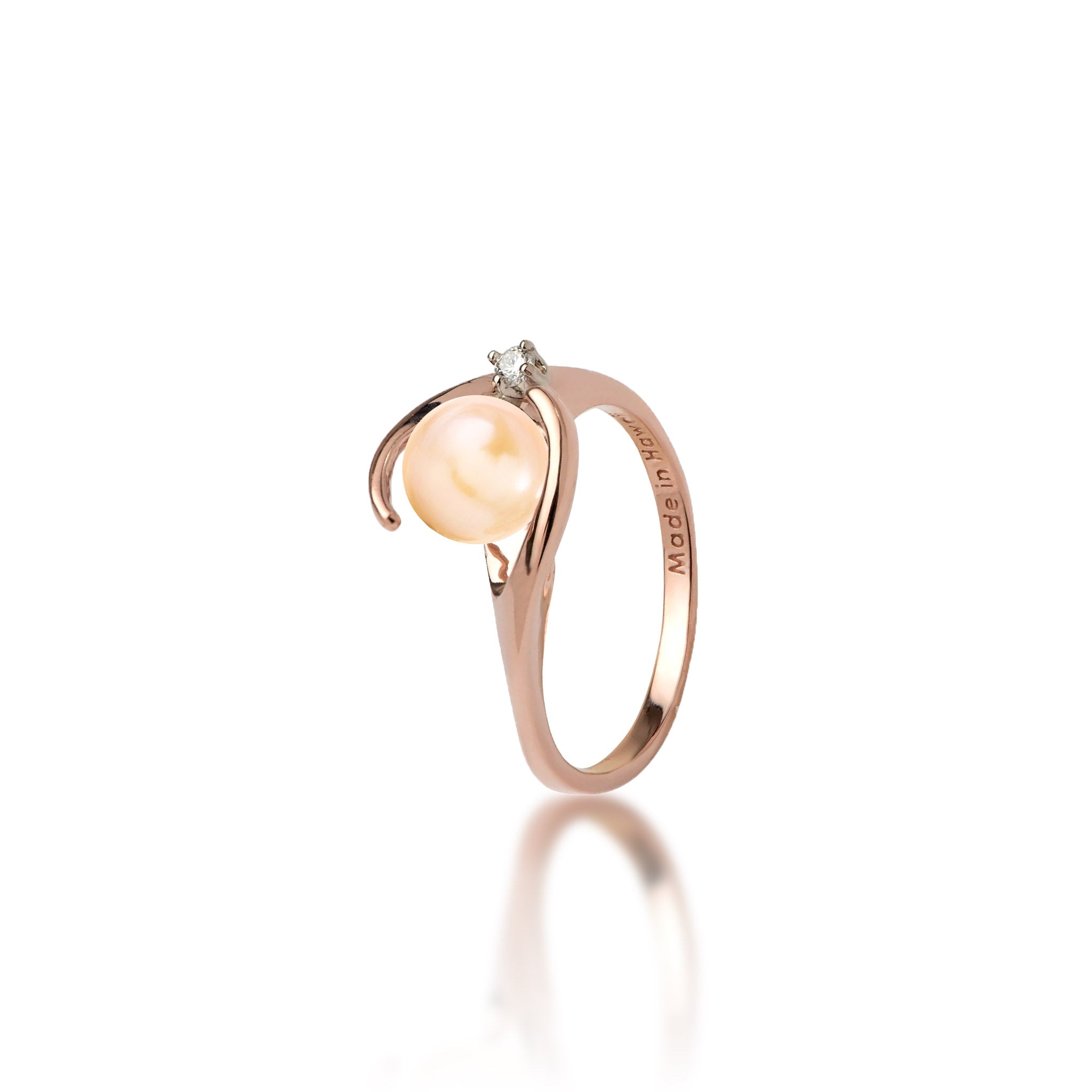 Pick A Pearl Ring in Rose Gold with Diamond