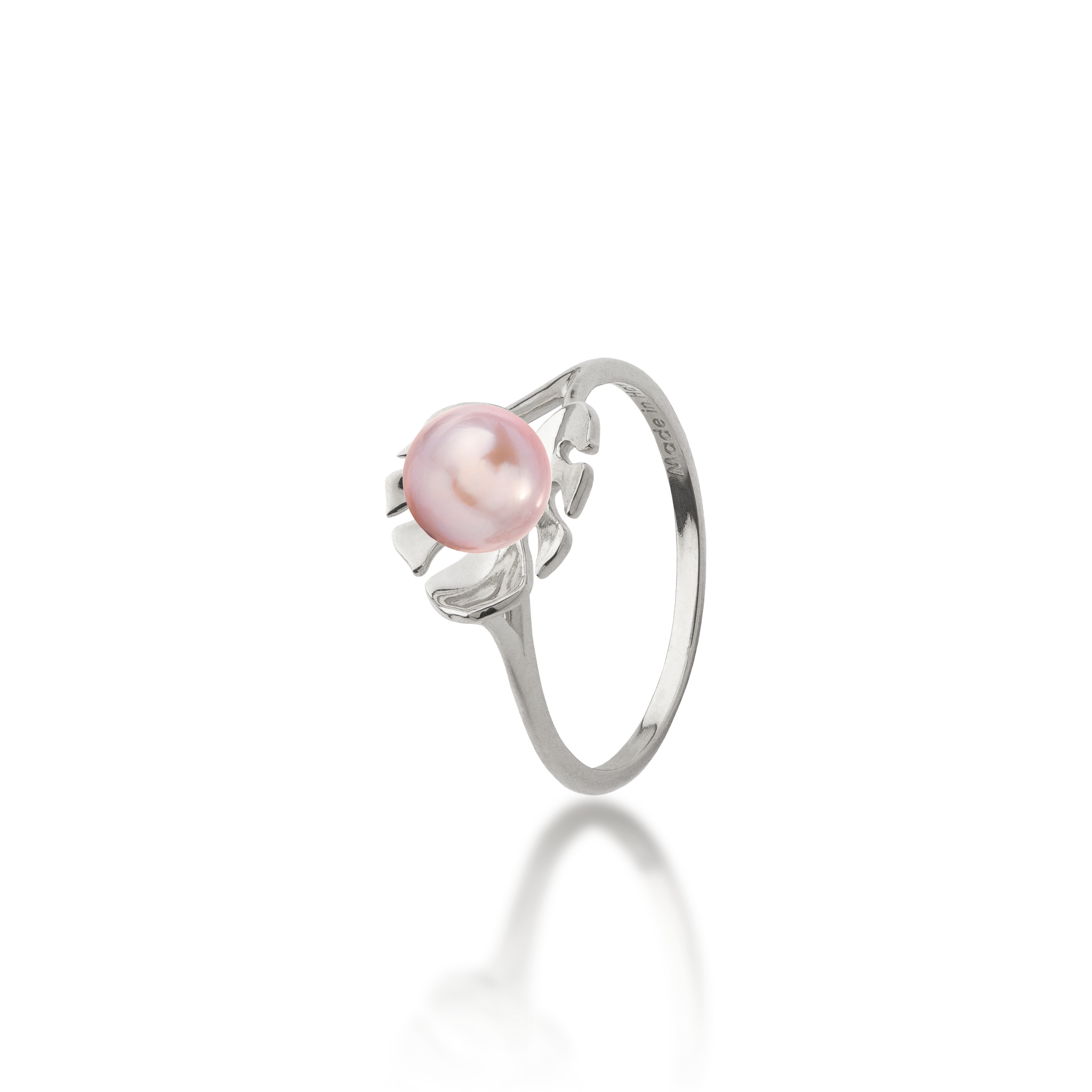 Pick A Pearl Monstera Ring in White Gold