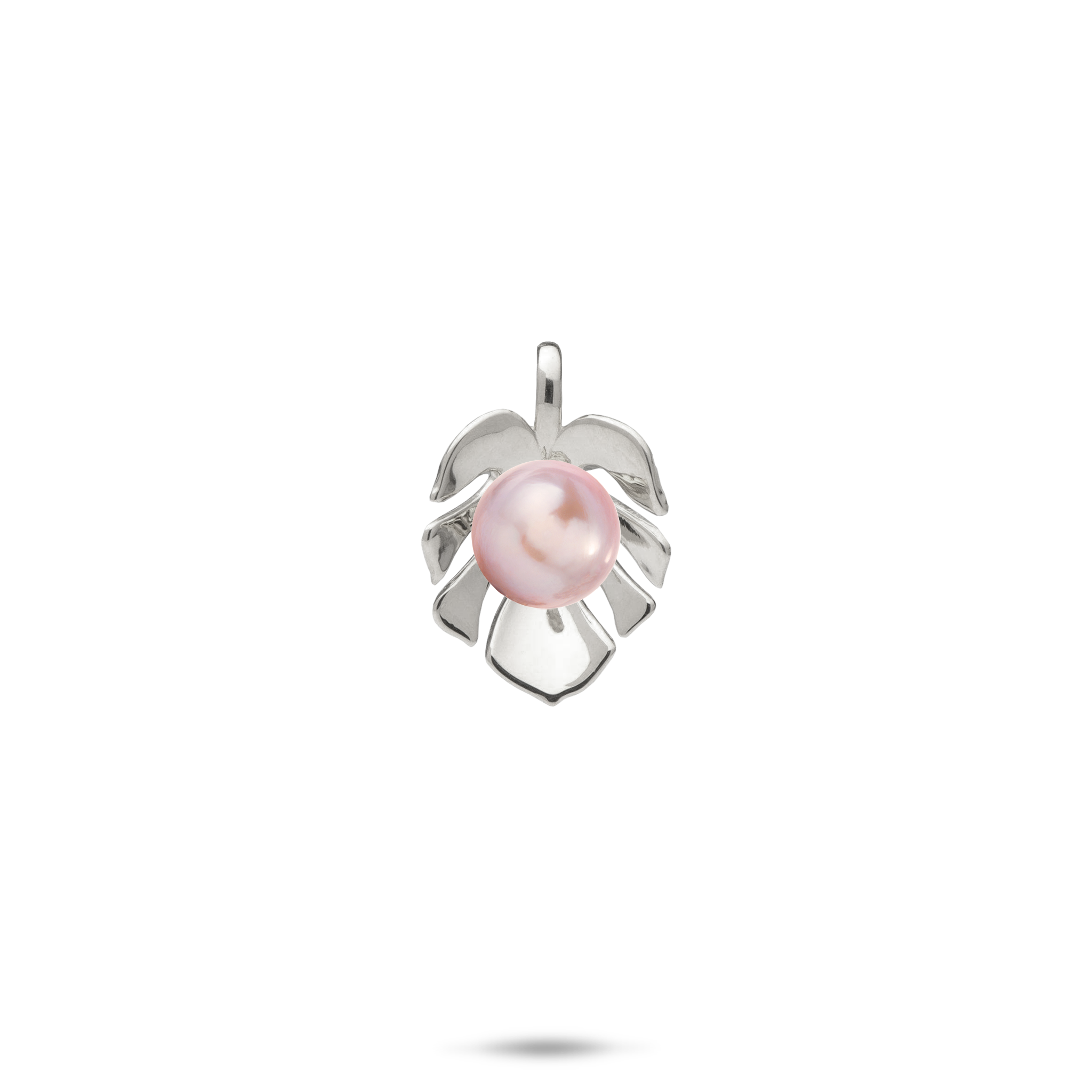 Pick A Pearl Monstera Pendant in White Gold