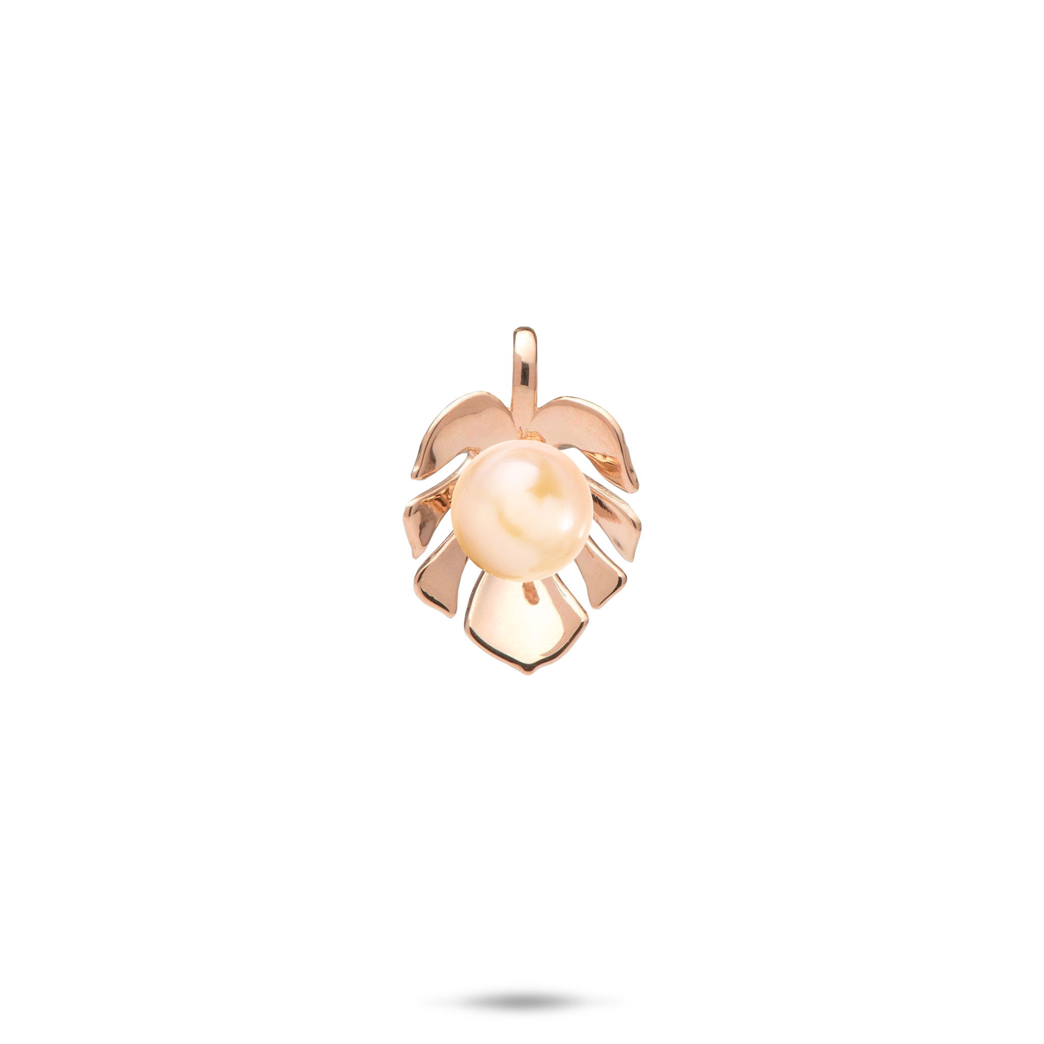 Pick A Pearl Monstera Pendant in Rose Gold