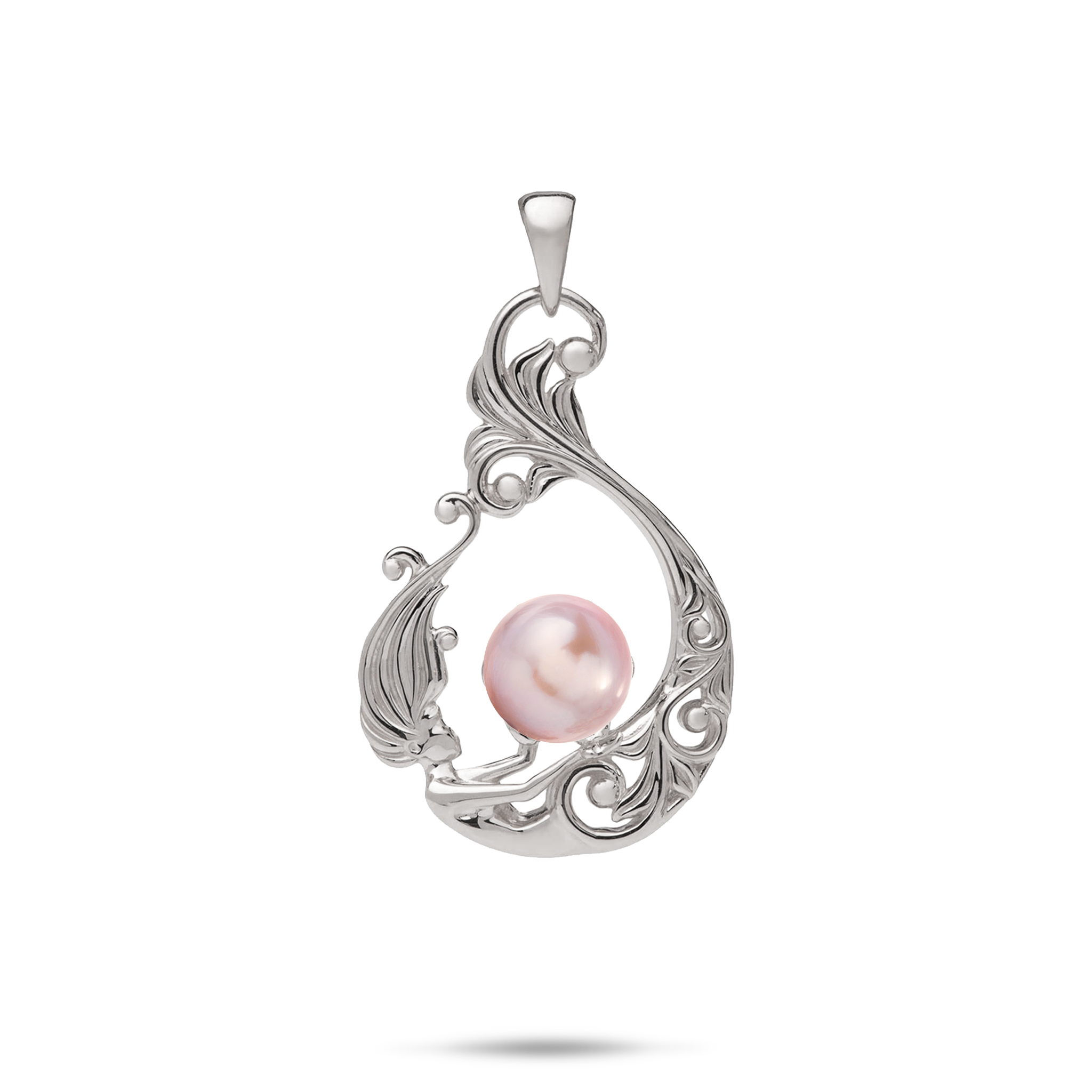 Pick A Pearl Living Heirloom Mermaid Pendant in White Gold - 27mm
