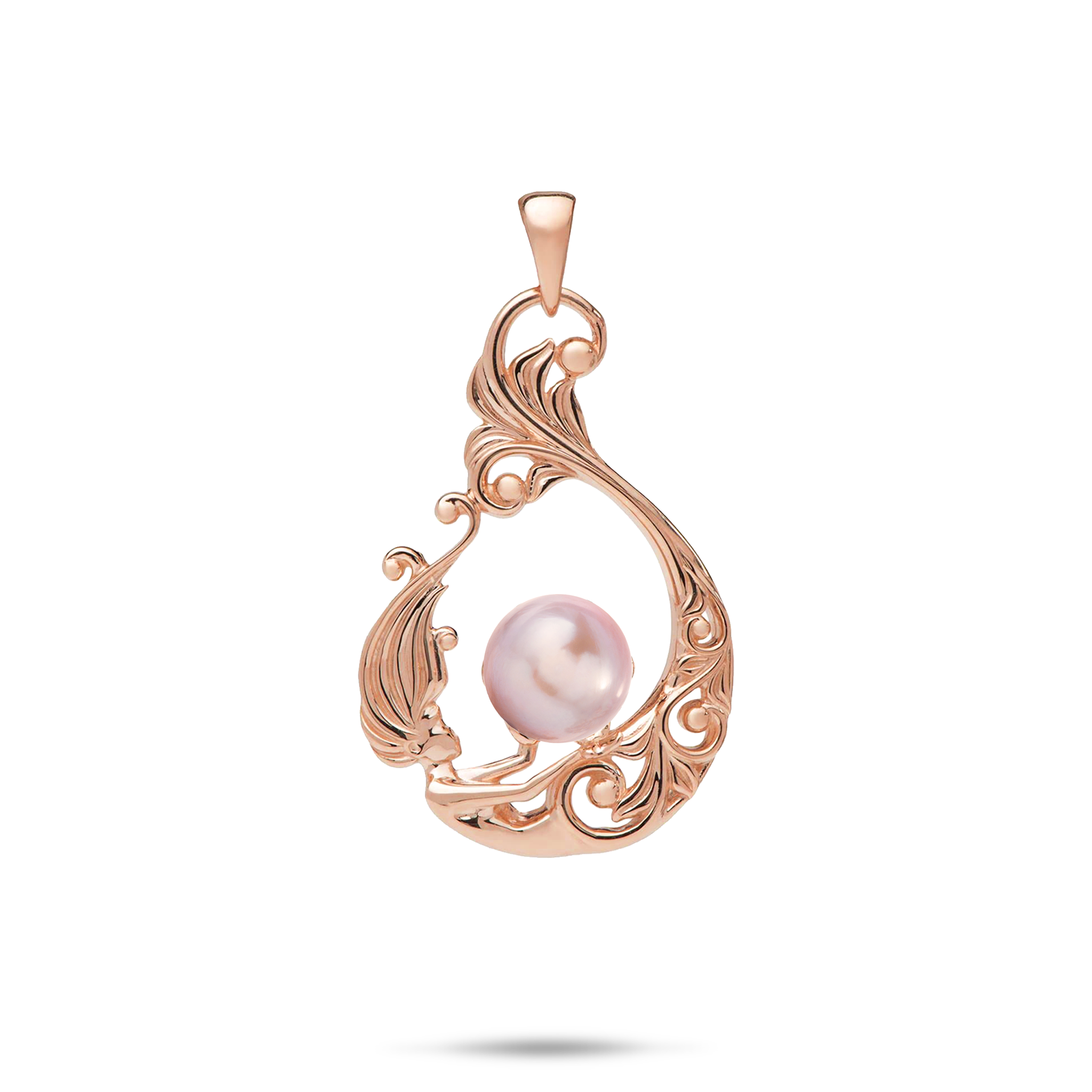 Pick A Pearl Living Heirloom Mermaid Pendant in Rose Gold - 27mm