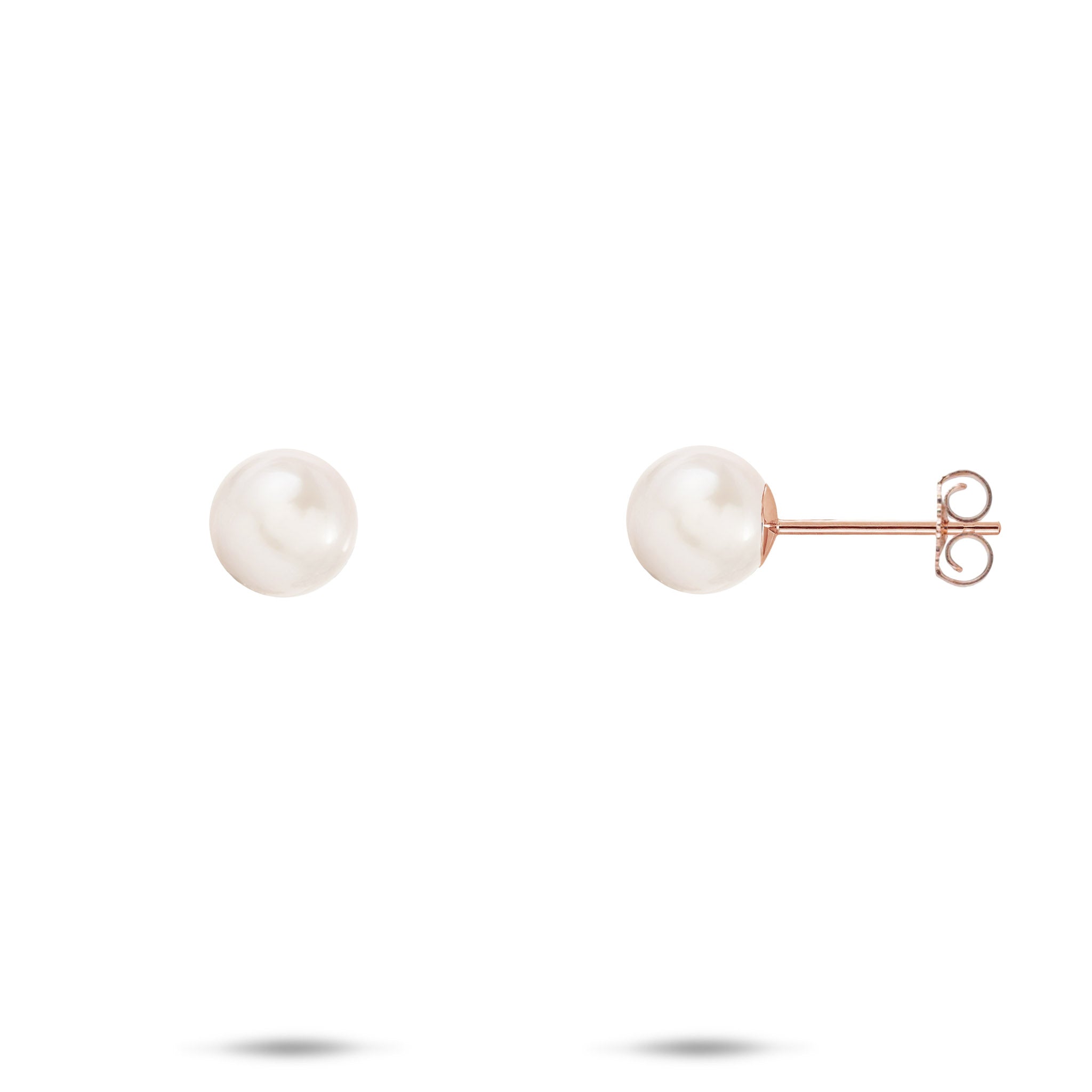 Pick A Pearl Stud Earrings in Rose Gold